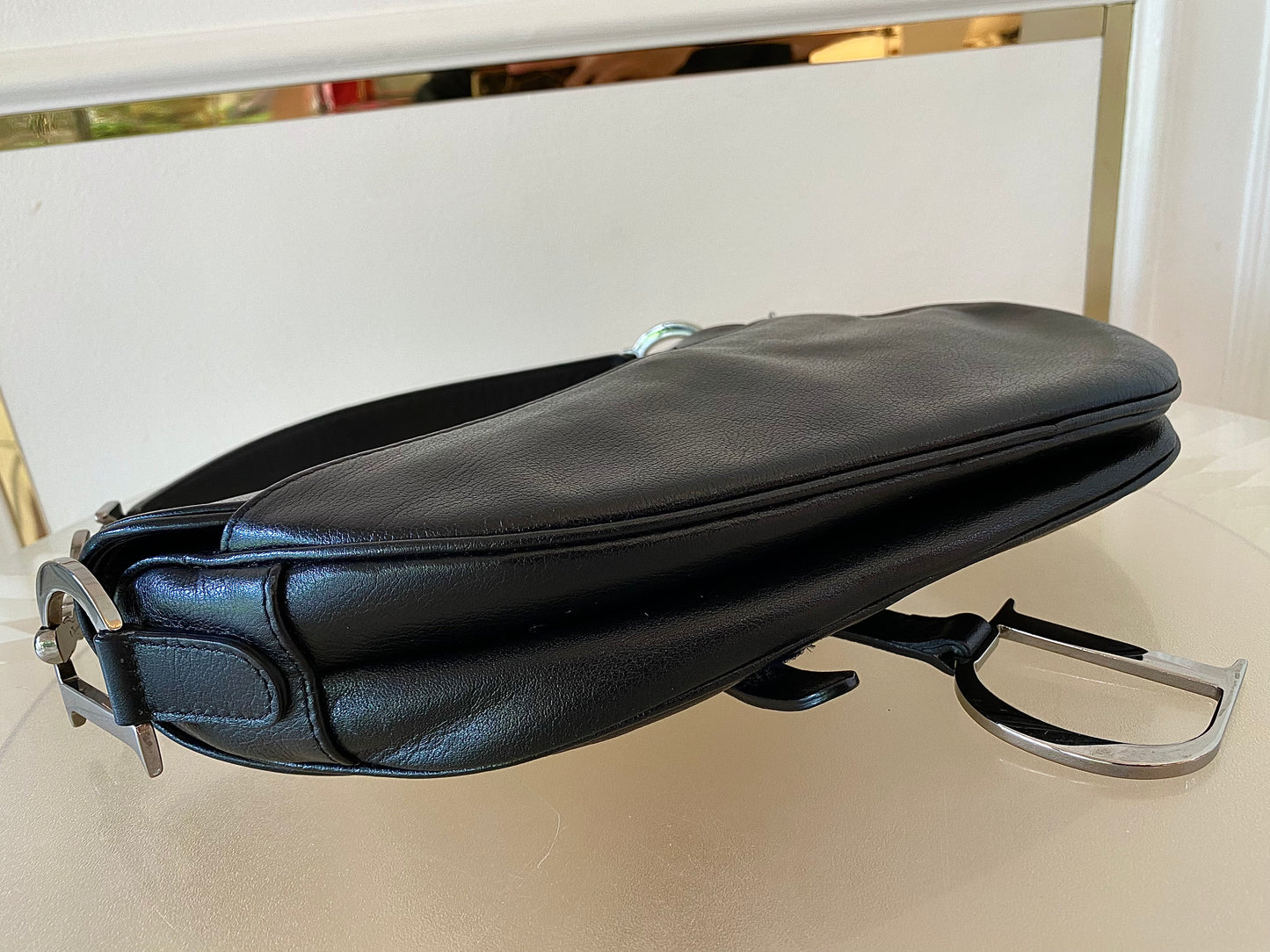 DIOR Saddle Medium in Black SHW