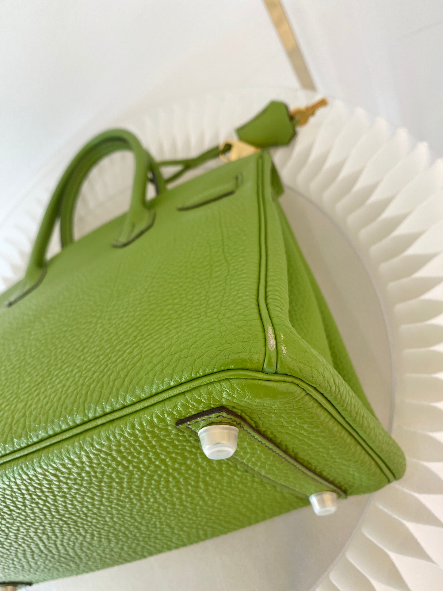 Hermes Birkin 30 Vert Anis GHW in Togo Leather
