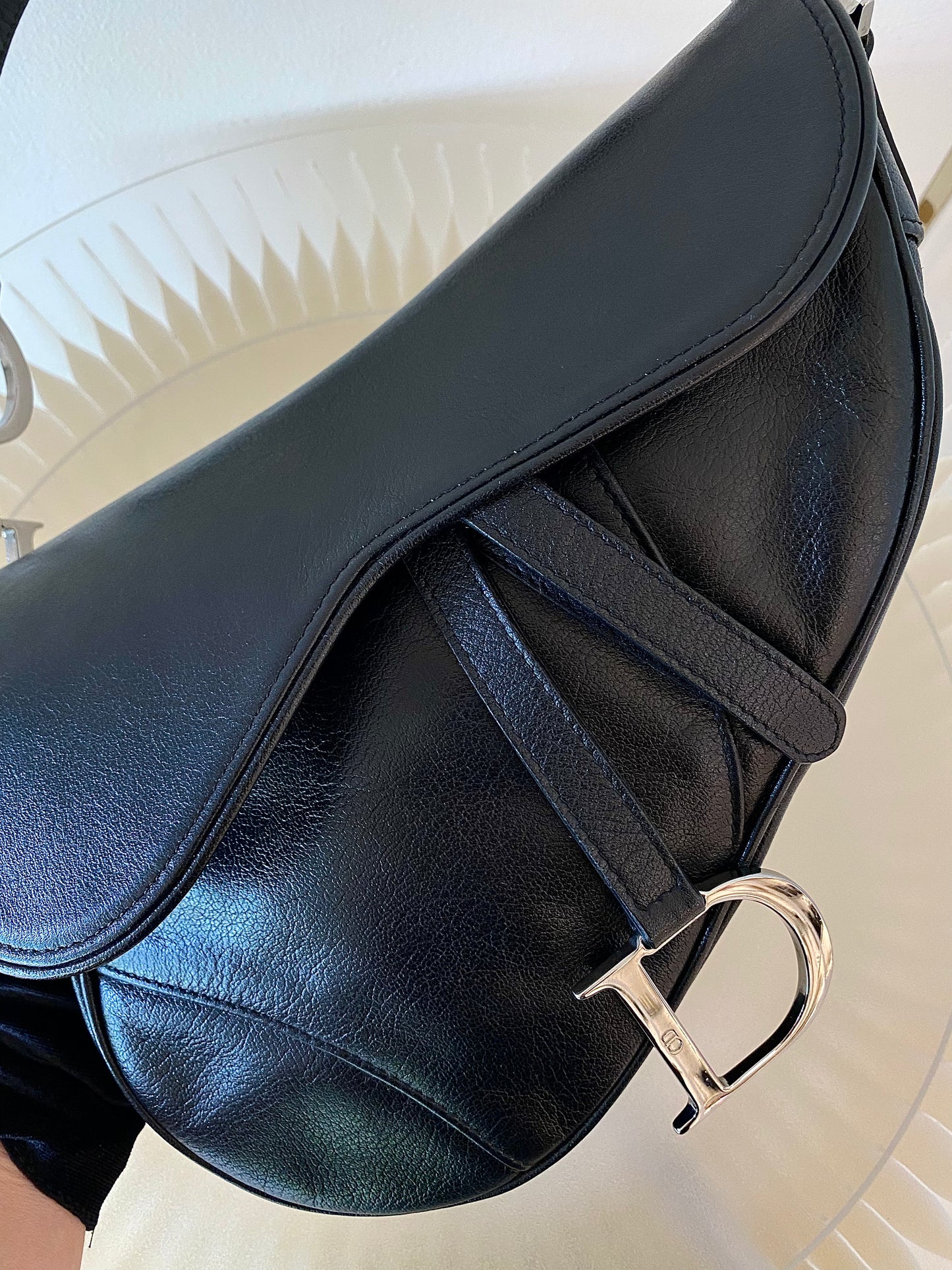 DIOR Saddle Medium in Black SHW