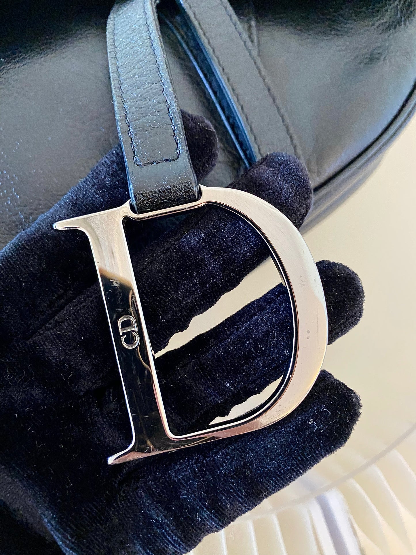 DIOR Saddle Medium in Black SHW