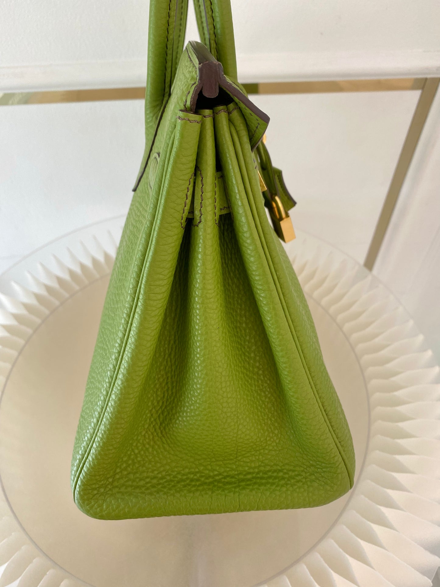 Hermes Birkin 30 Vert Anis GHW in Togo Leather