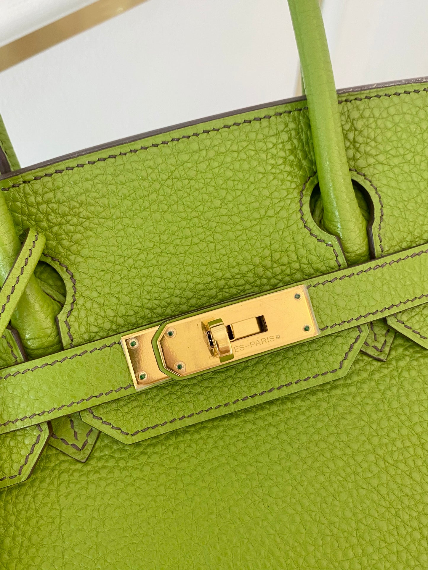 Hermes Birkin 30 Vert Anis GHW in Togo Leather