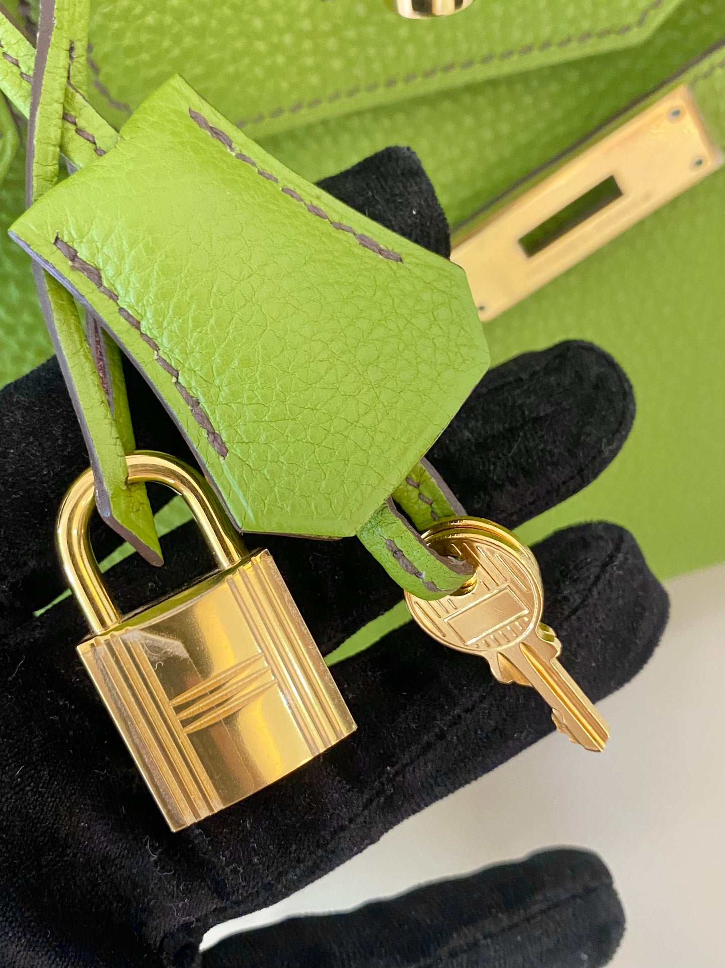 Hermes Birkin 30 Vert Anis GHW in Togo Leather