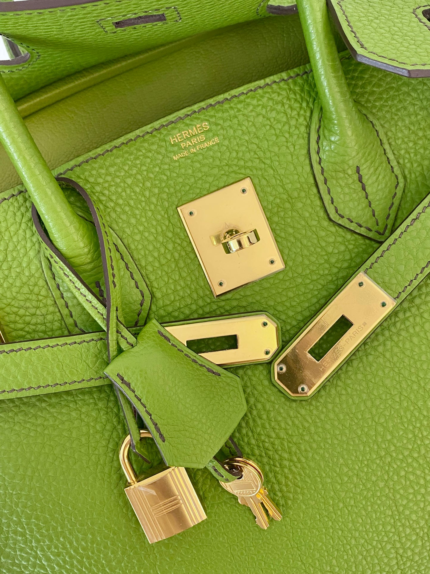 Hermes Birkin 30 Vert Anis GHW in Togo Leather