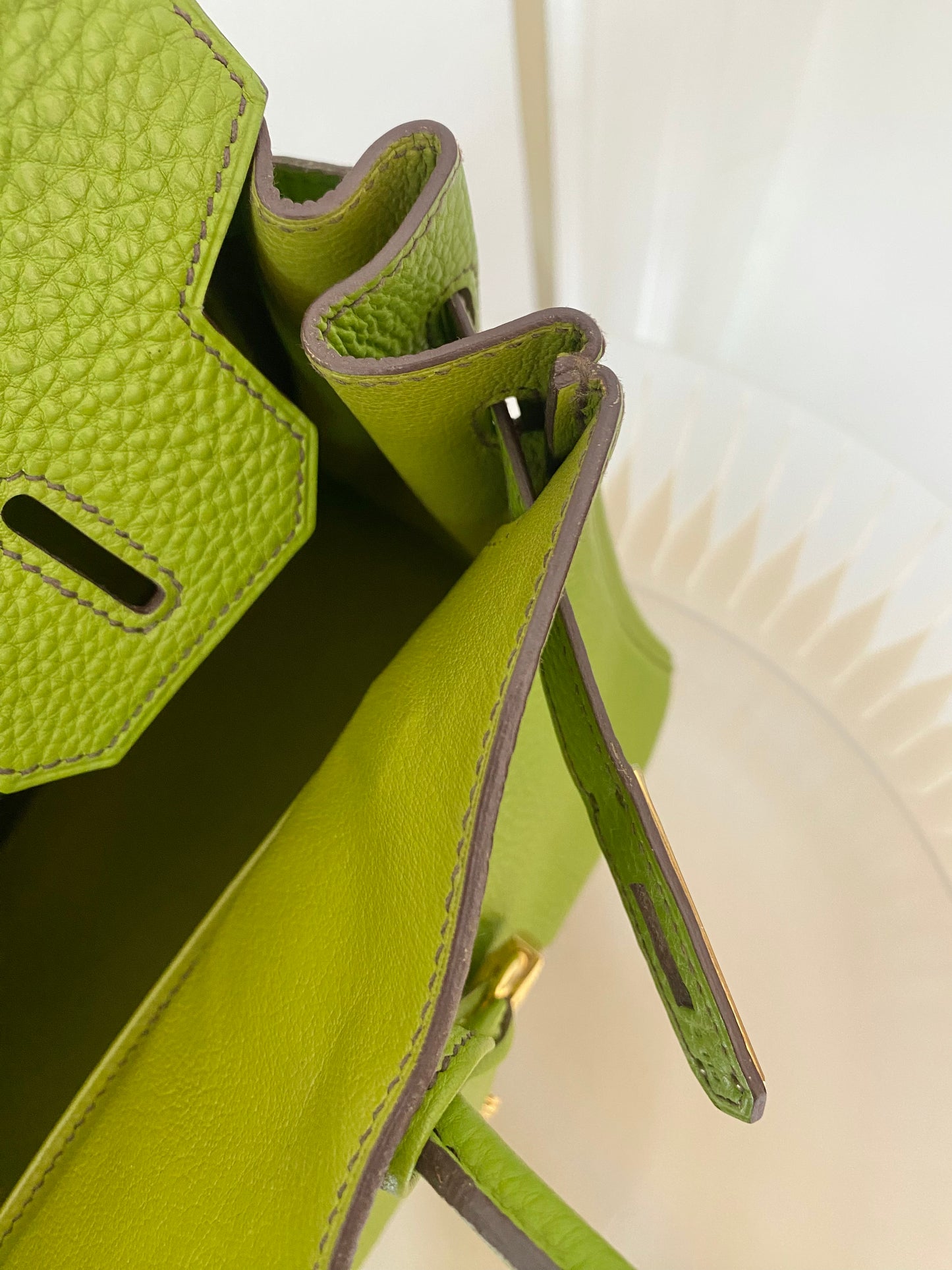 Hermes Birkin 30 Vert Anis GHW in Togo Leather