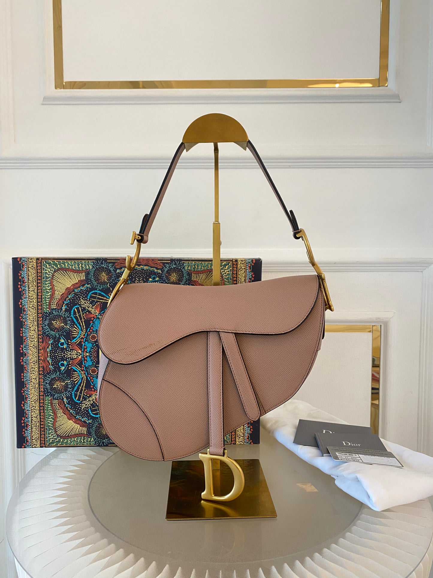 DIOR Saddle Medium Nude Beige GHW