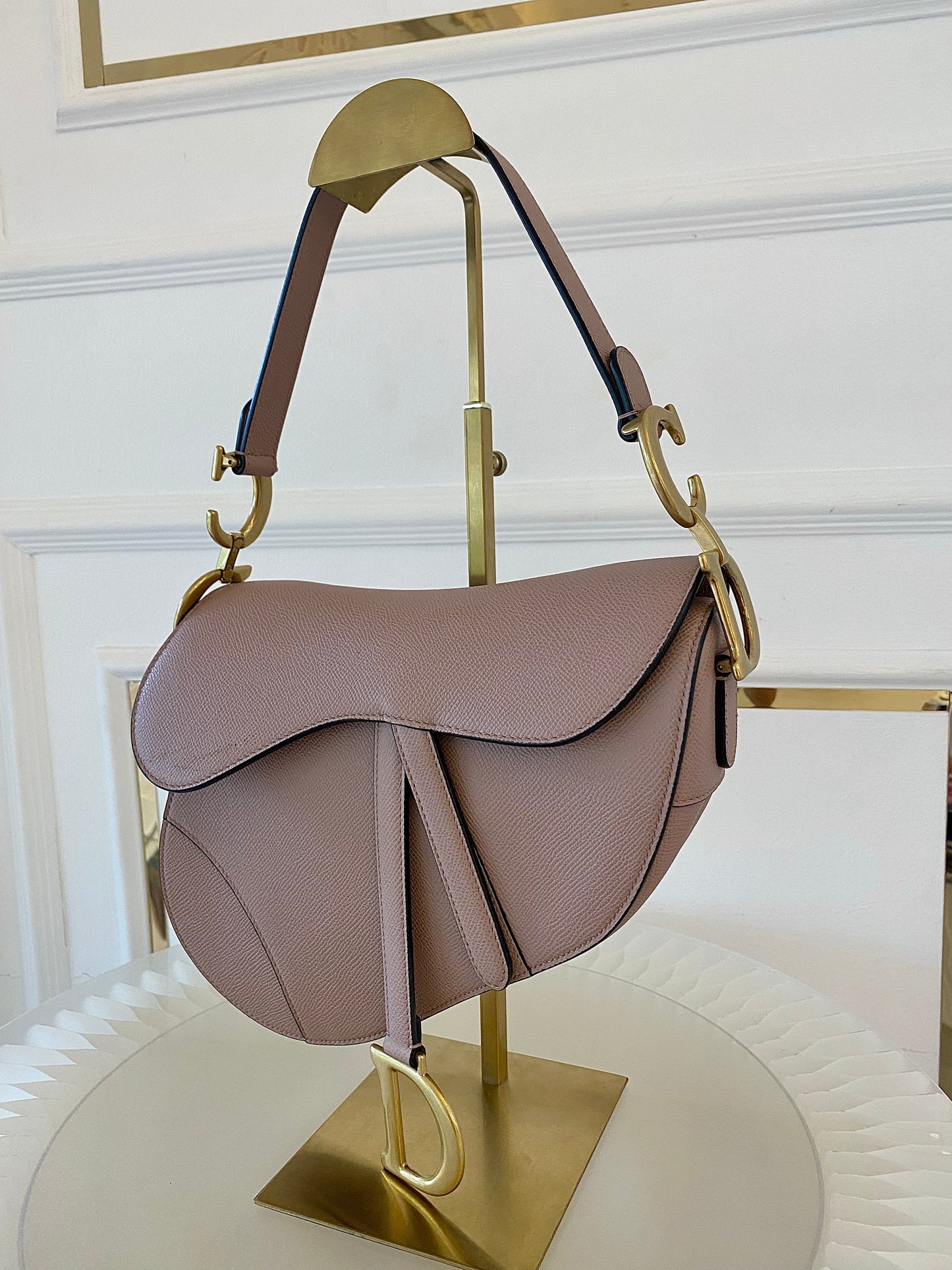 DIOR Saddle Medium Nude Beige GHW