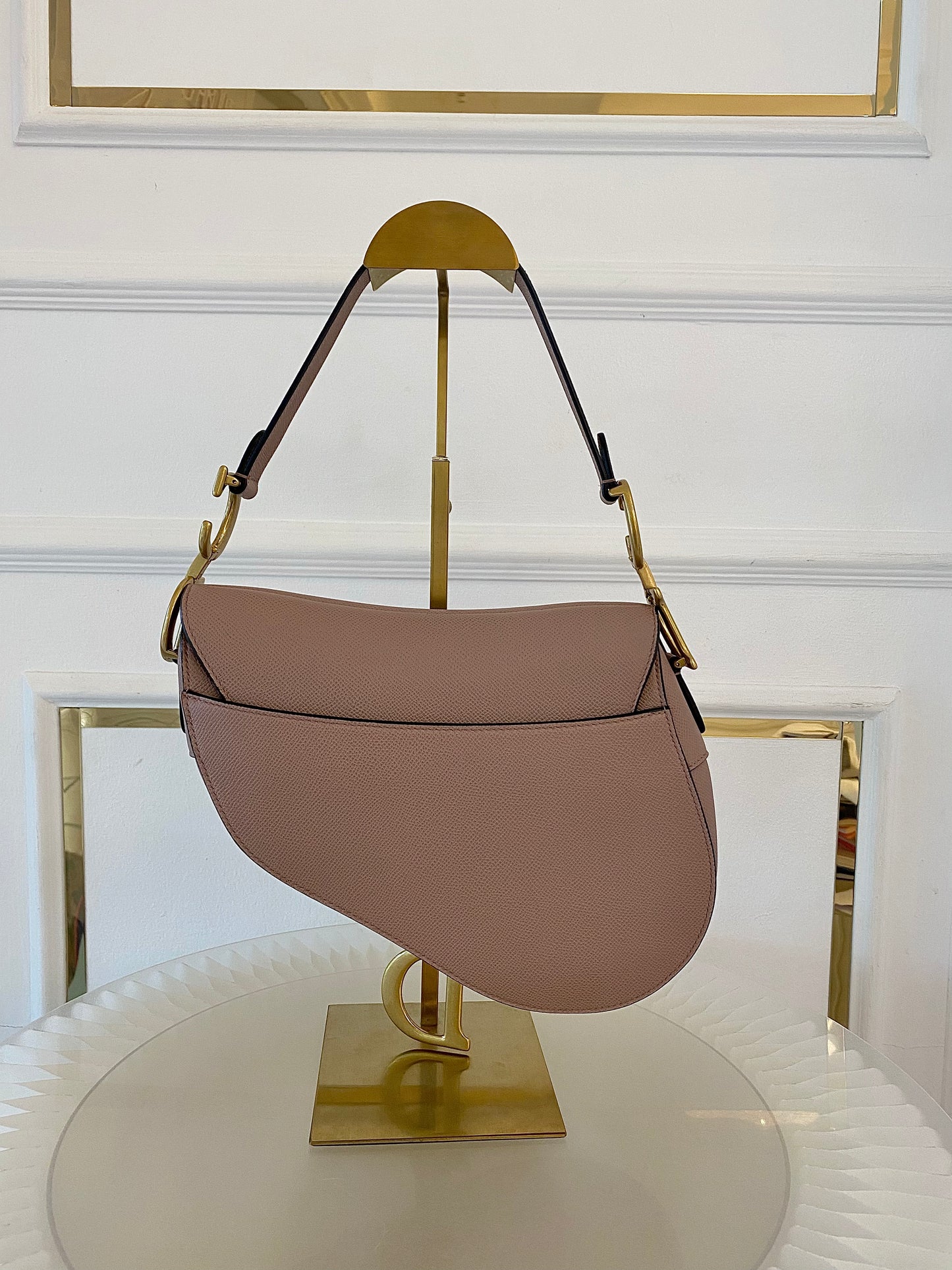 DIOR Saddle Medium Nude Beige GHW