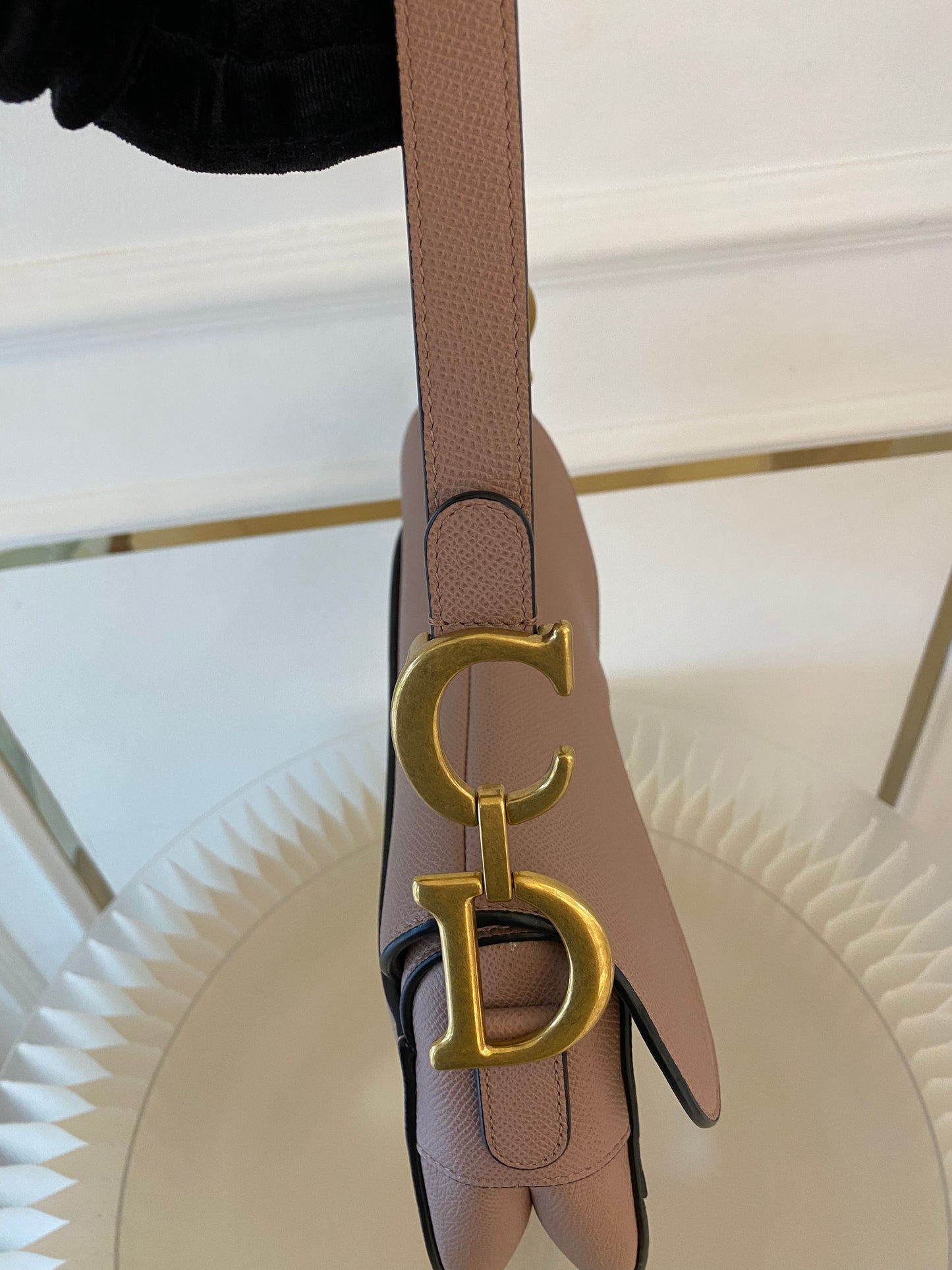 DIOR Saddle Medium Nude Beige GHW