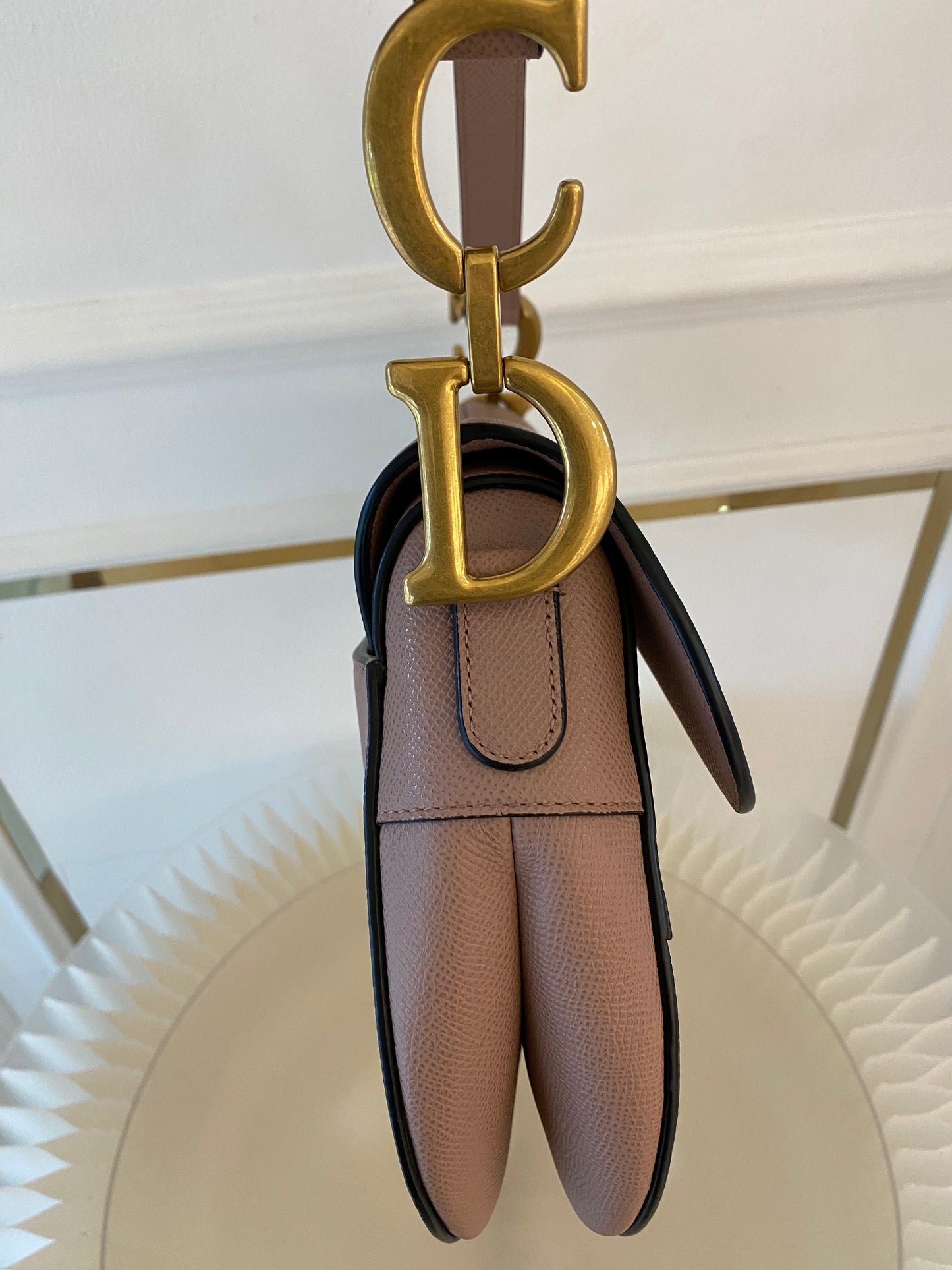 DIOR Saddle Medium Nude Beige GHW