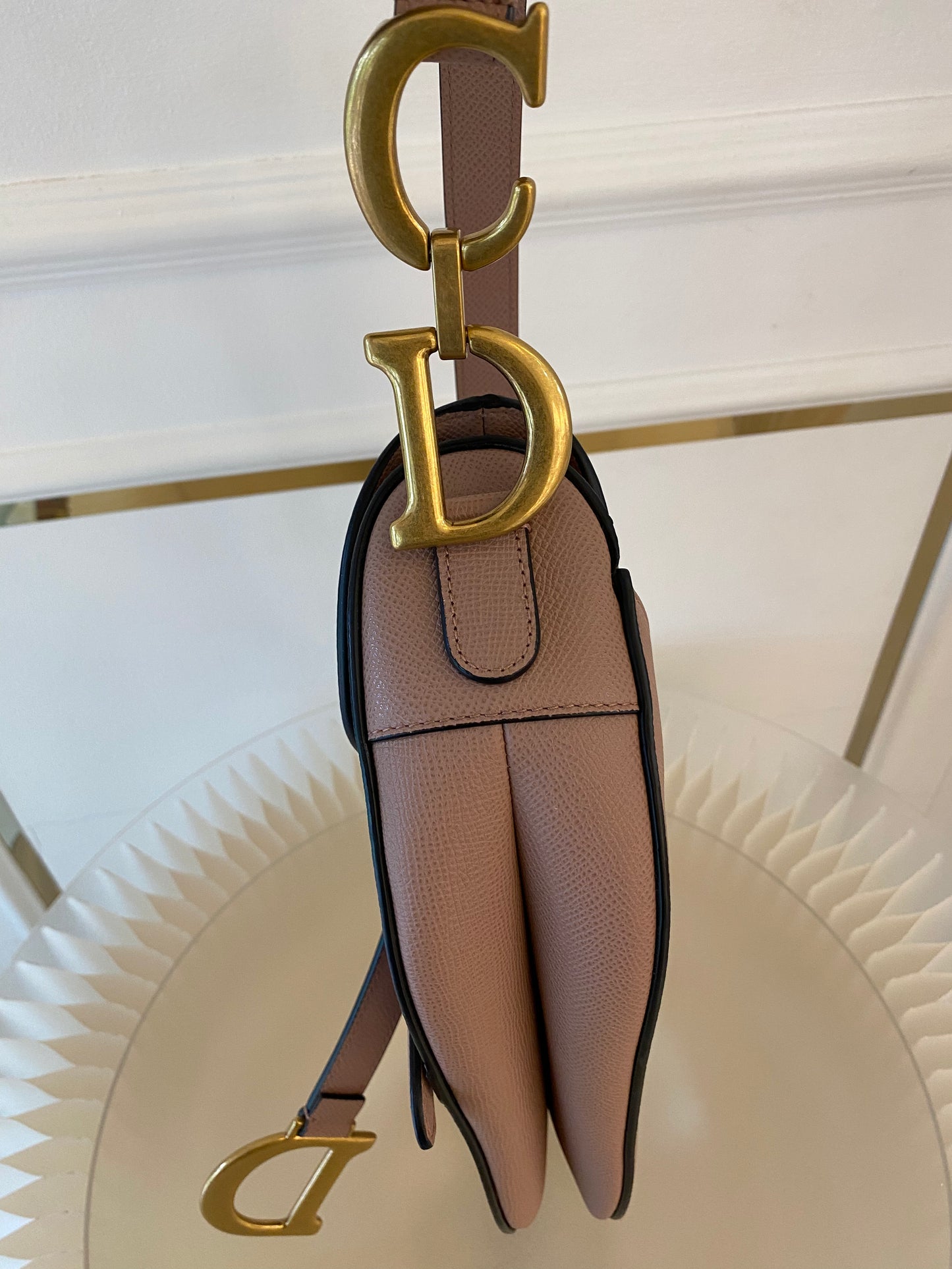 DIOR Saddle Medium Nude Beige GHW