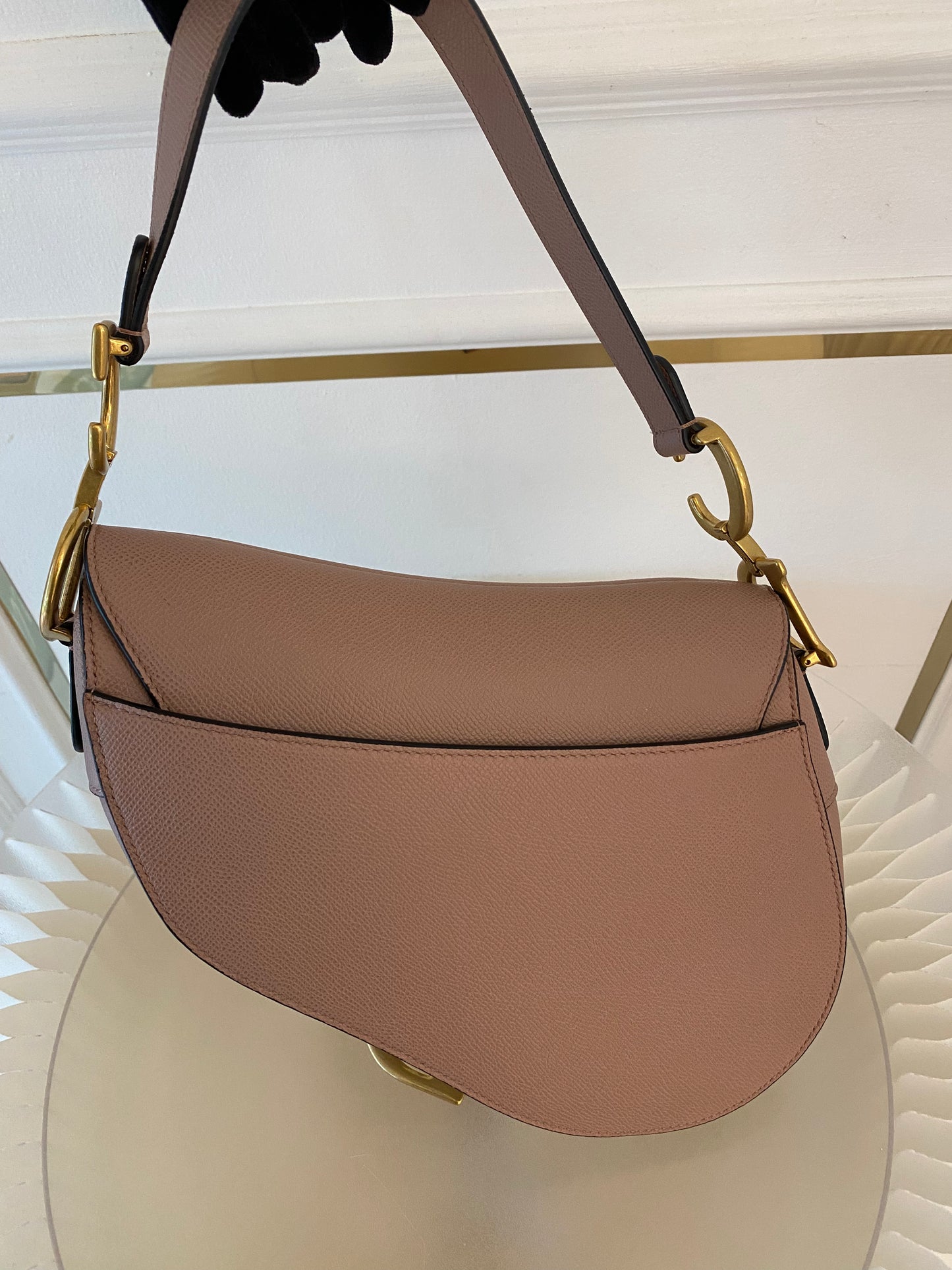 DIOR Saddle Medium Nude Beige GHW