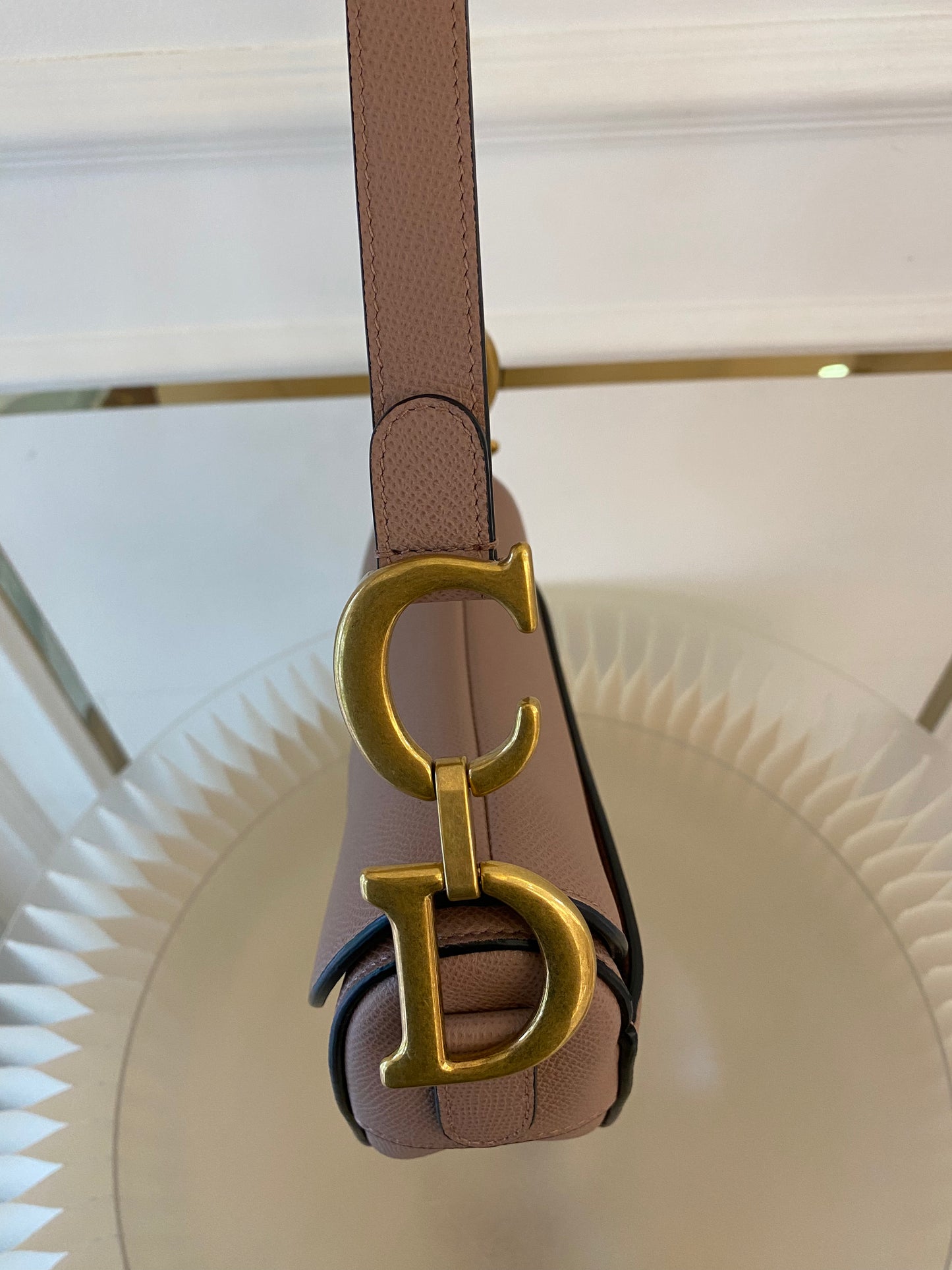 DIOR Saddle Medium Nude Beige GHW
