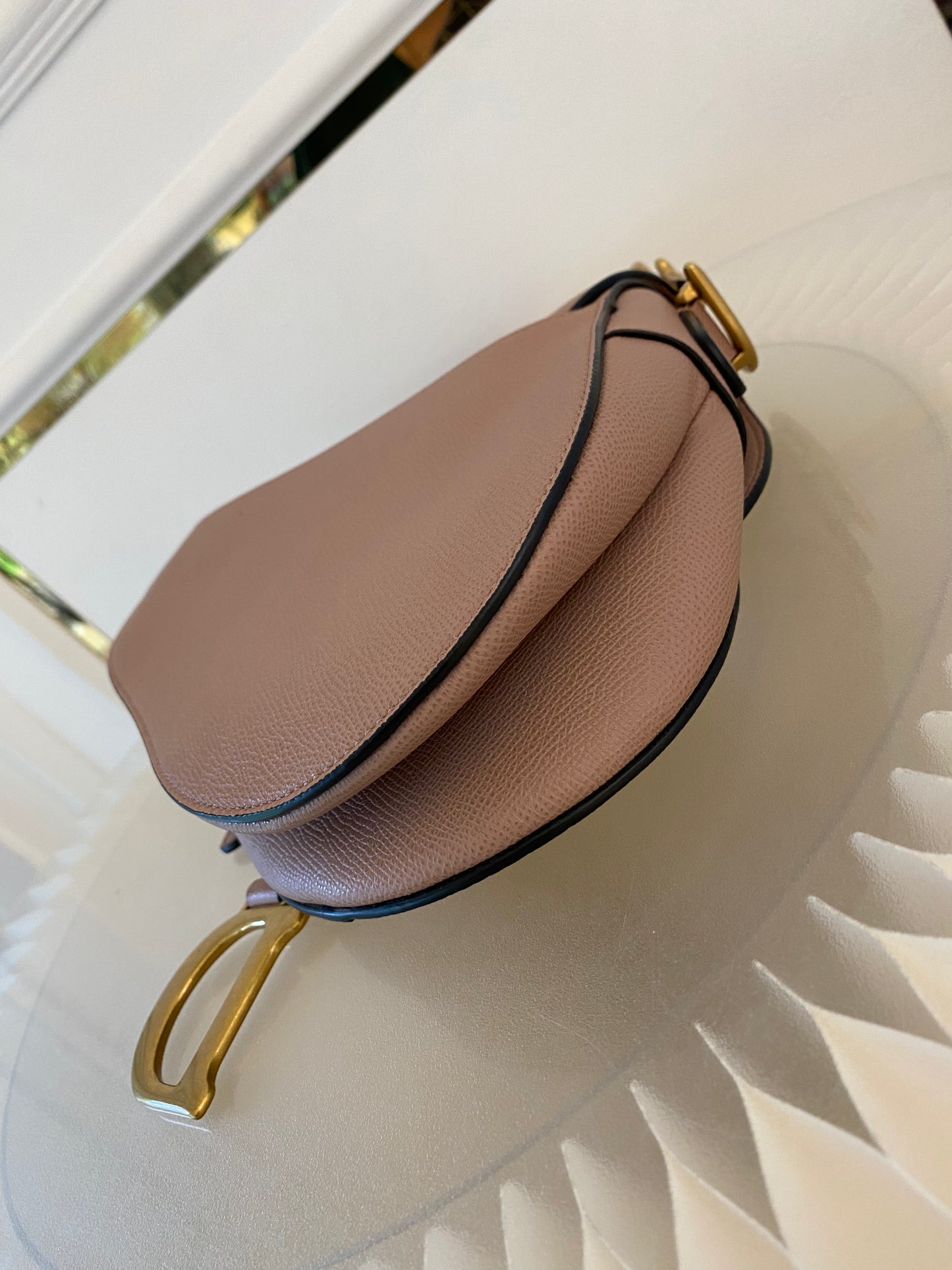 DIOR Saddle Medium Nude Beige GHW
