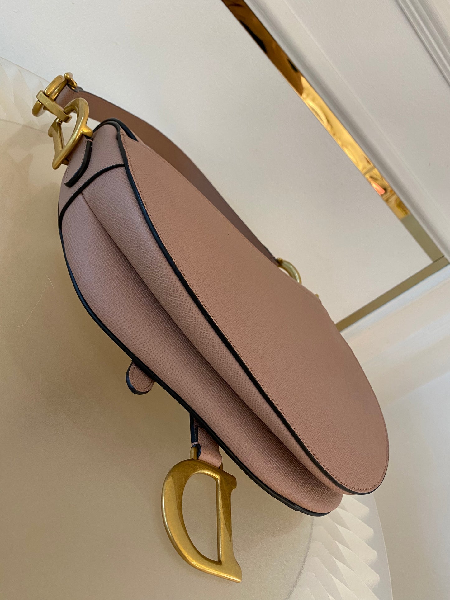 DIOR Saddle Medium Nude Beige GHW