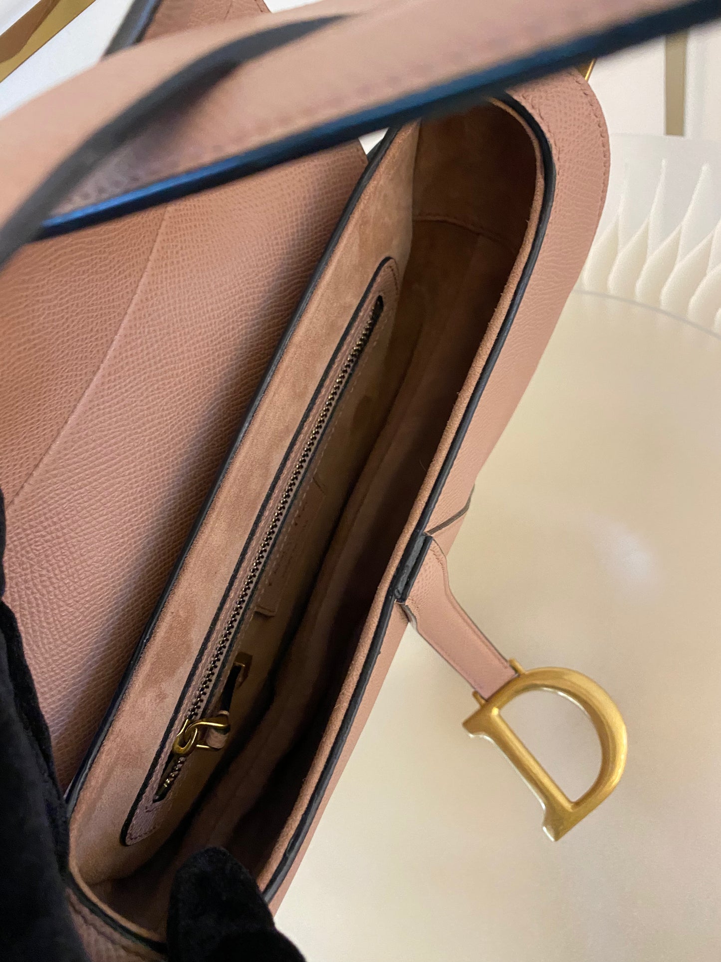DIOR Saddle Medium Nude Beige GHW