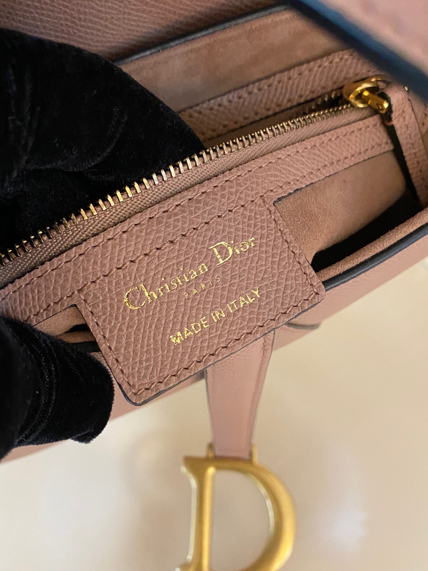 DIOR Saddle Medium Nude Beige GHW