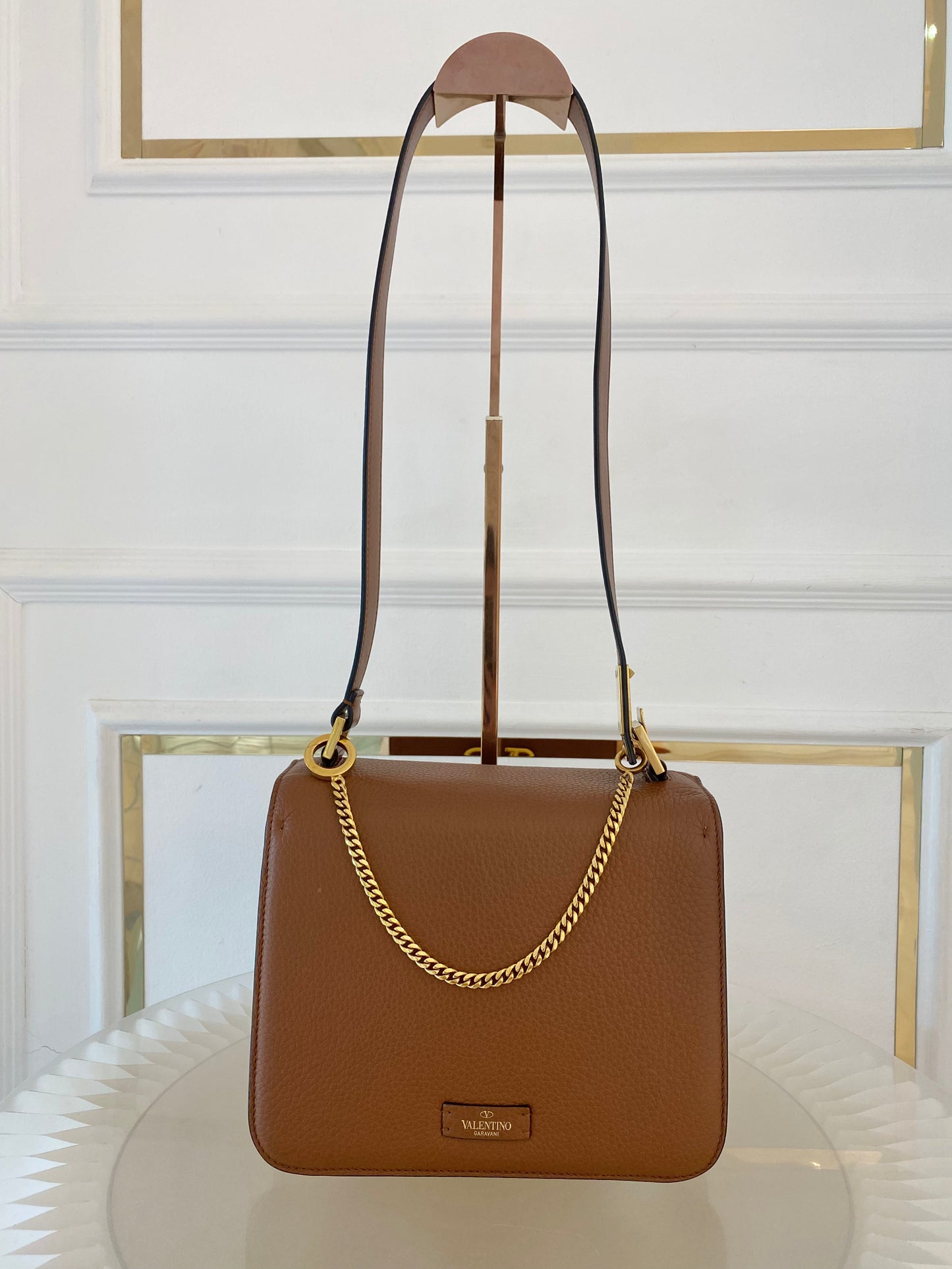 VLTN V Logo Sling Crossbody Pebbled Leather