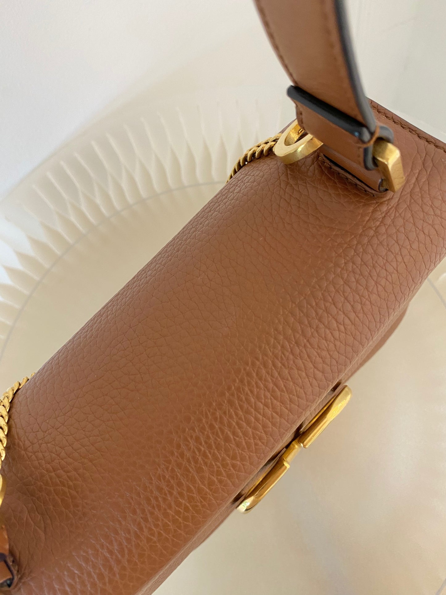 VLTN V Logo Sling Crossbody Pebbled Leather