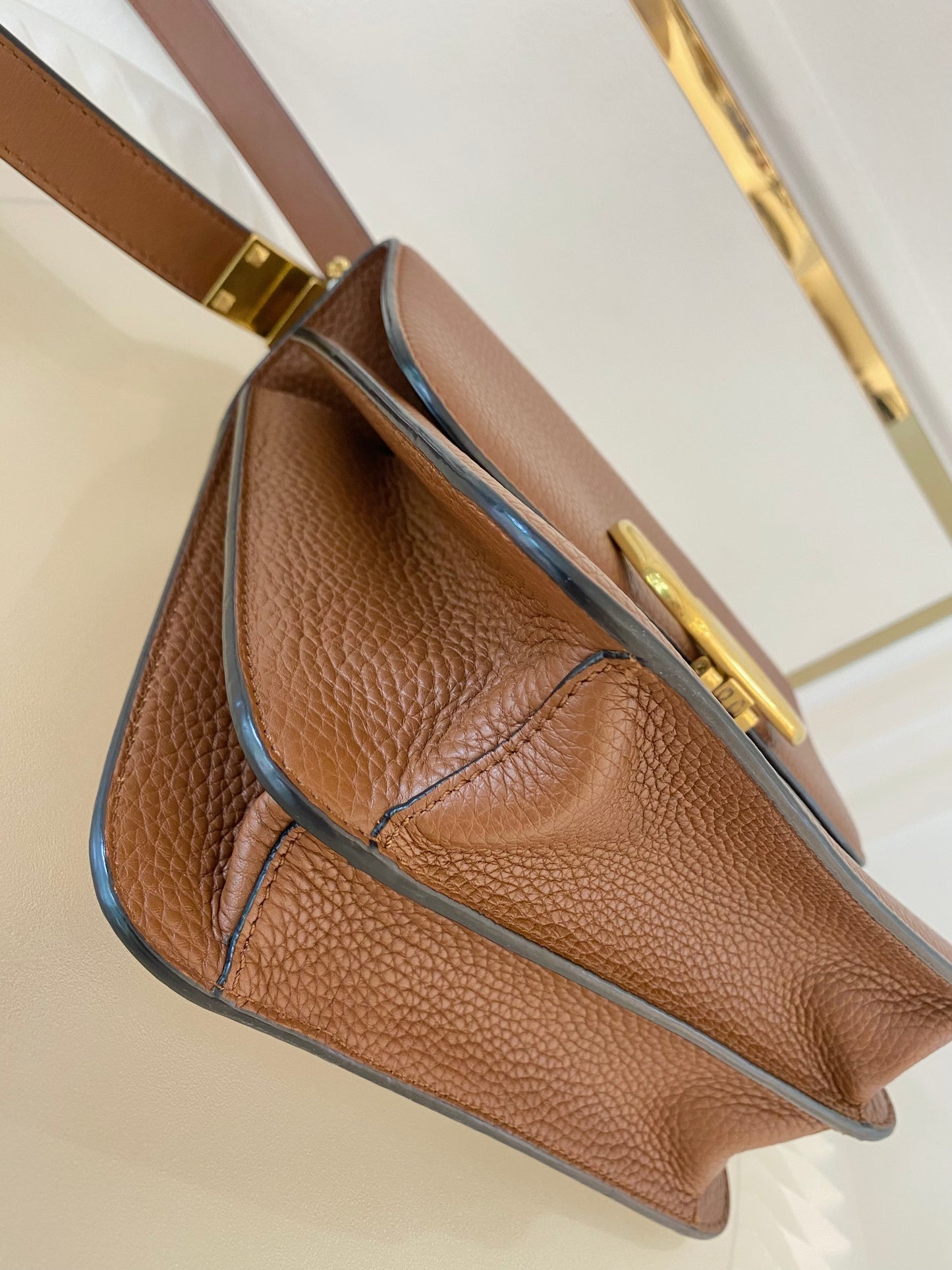 VLTN V Logo Sling Crossbody Pebbled Leather