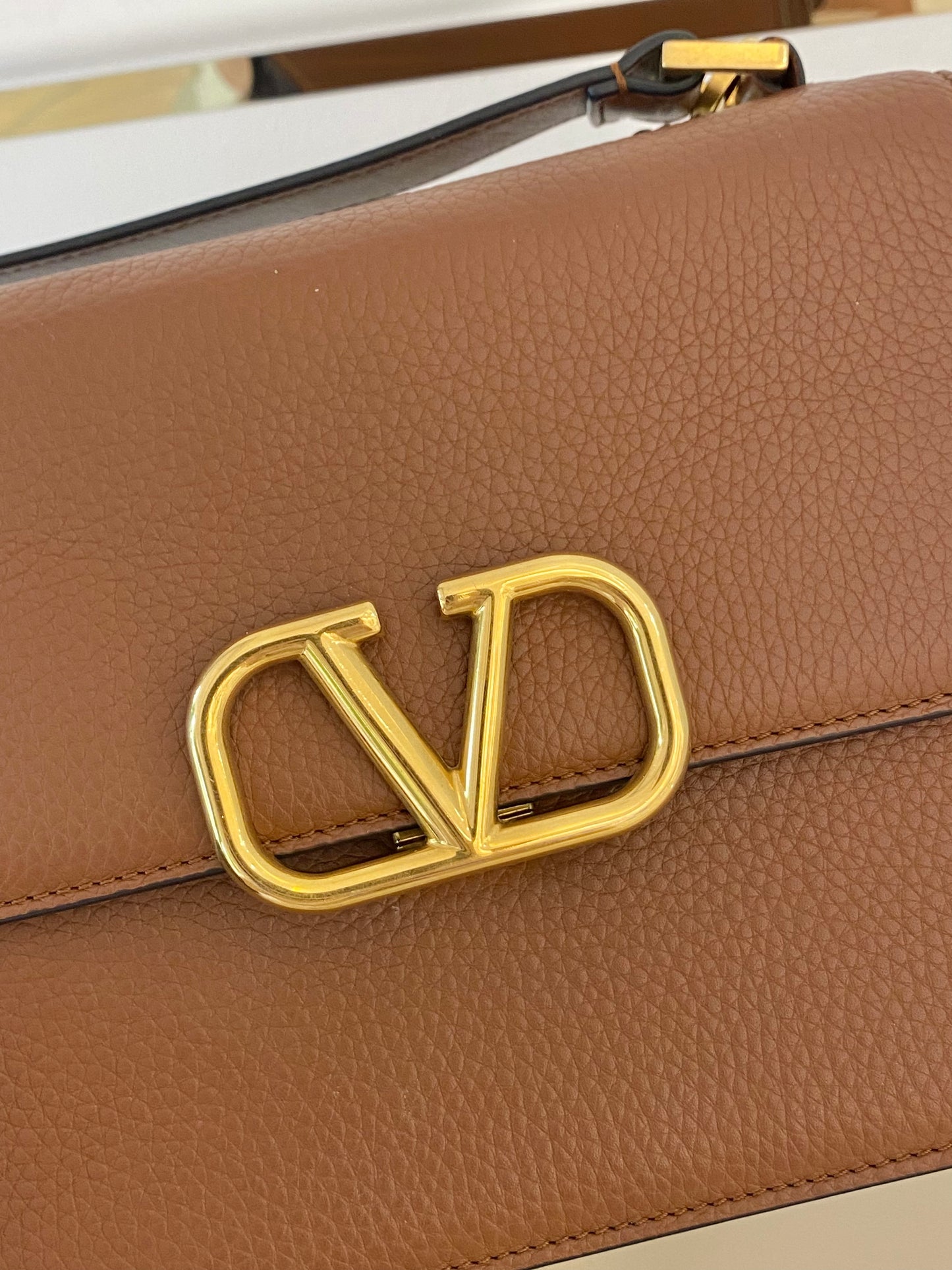 VLTN V Logo Sling Crossbody Pebbled Leather