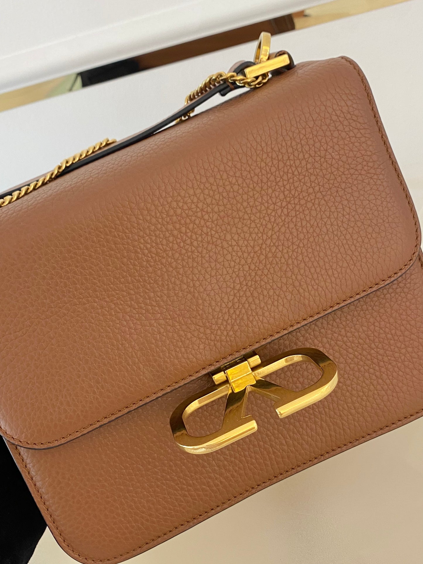 VLTN V Logo Sling Crossbody Pebbled Leather