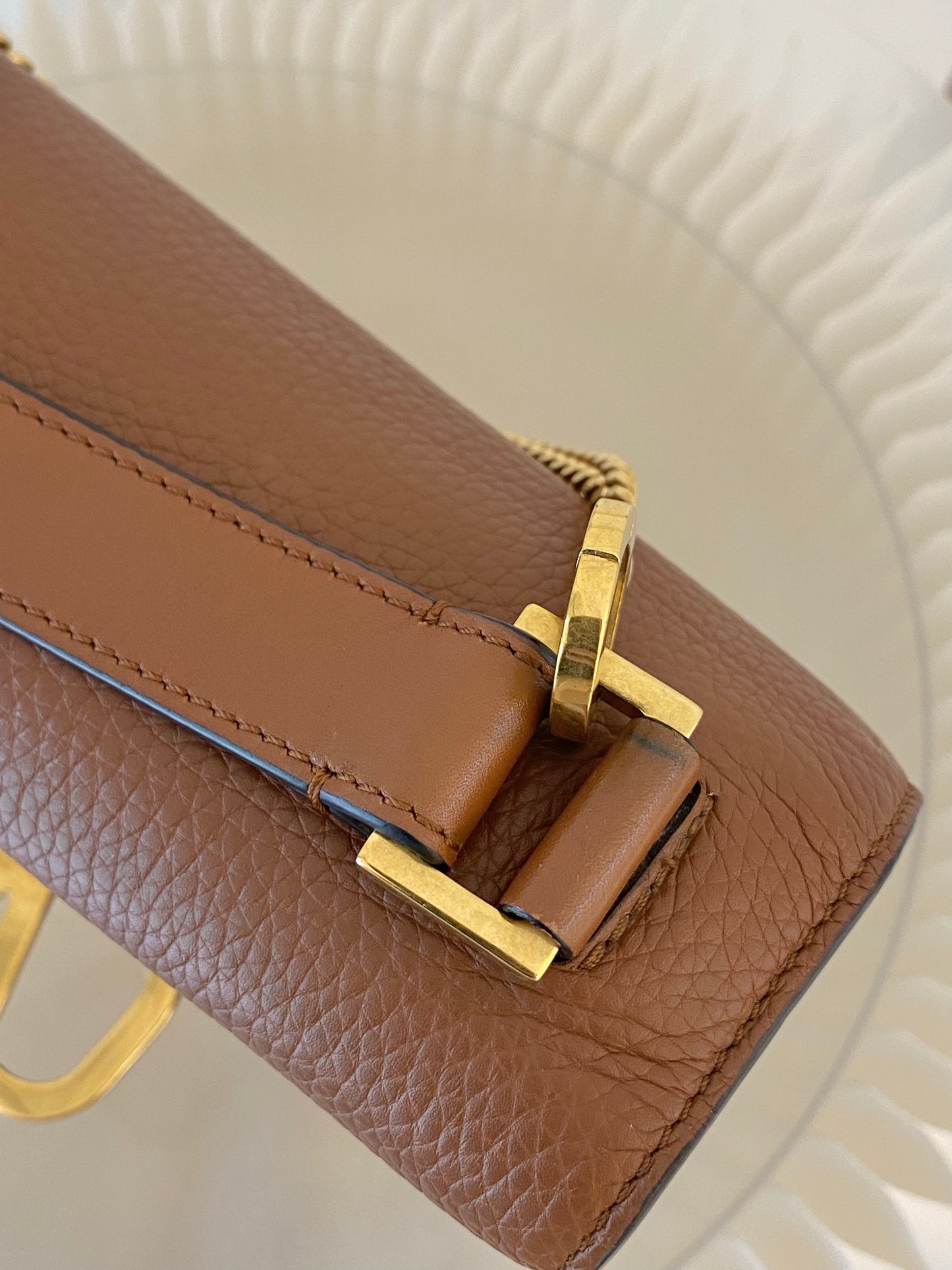 VLTN V Logo Sling Crossbody Pebbled Leather