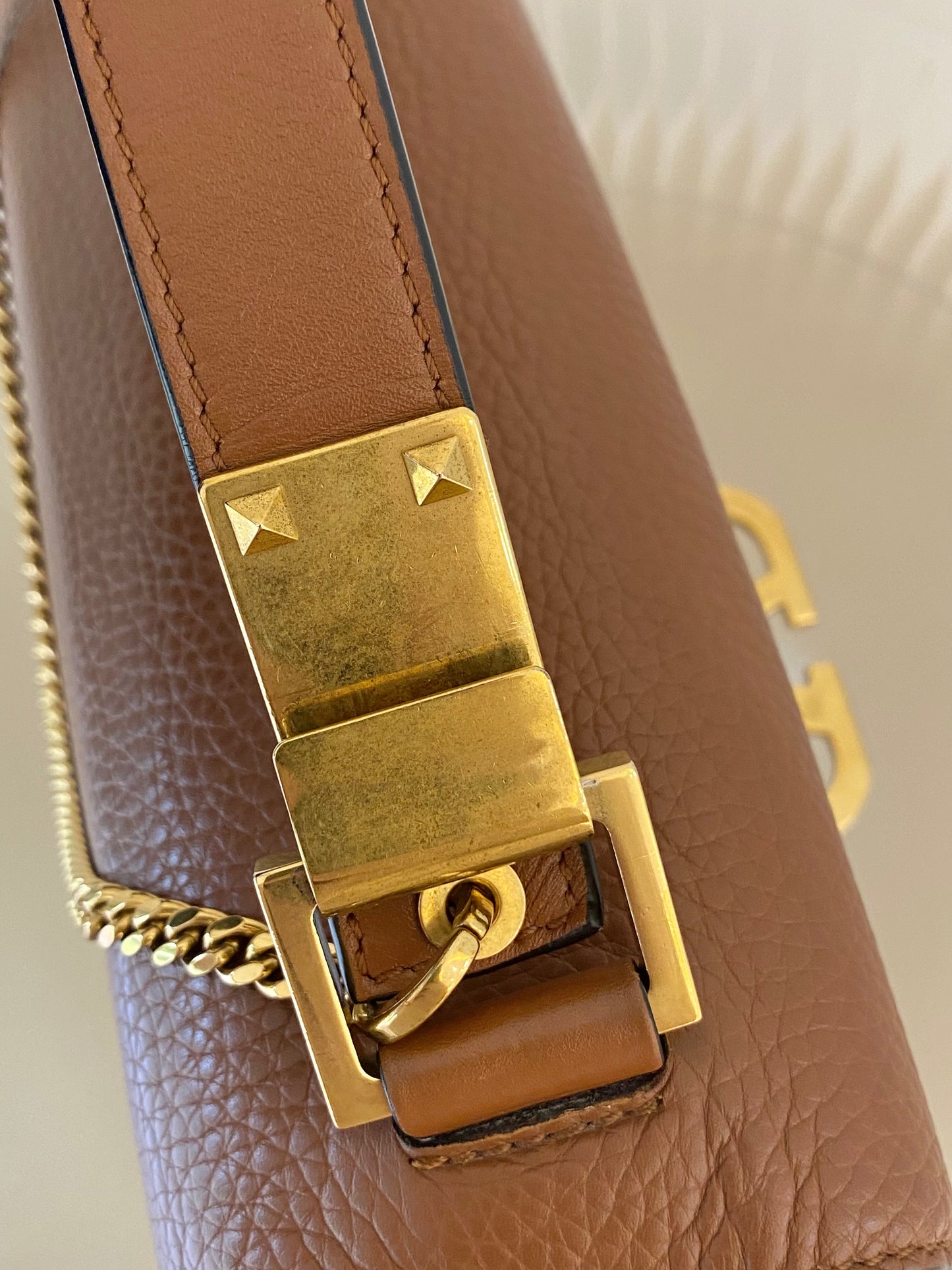 VLTN V Logo Sling Crossbody Pebbled Leather