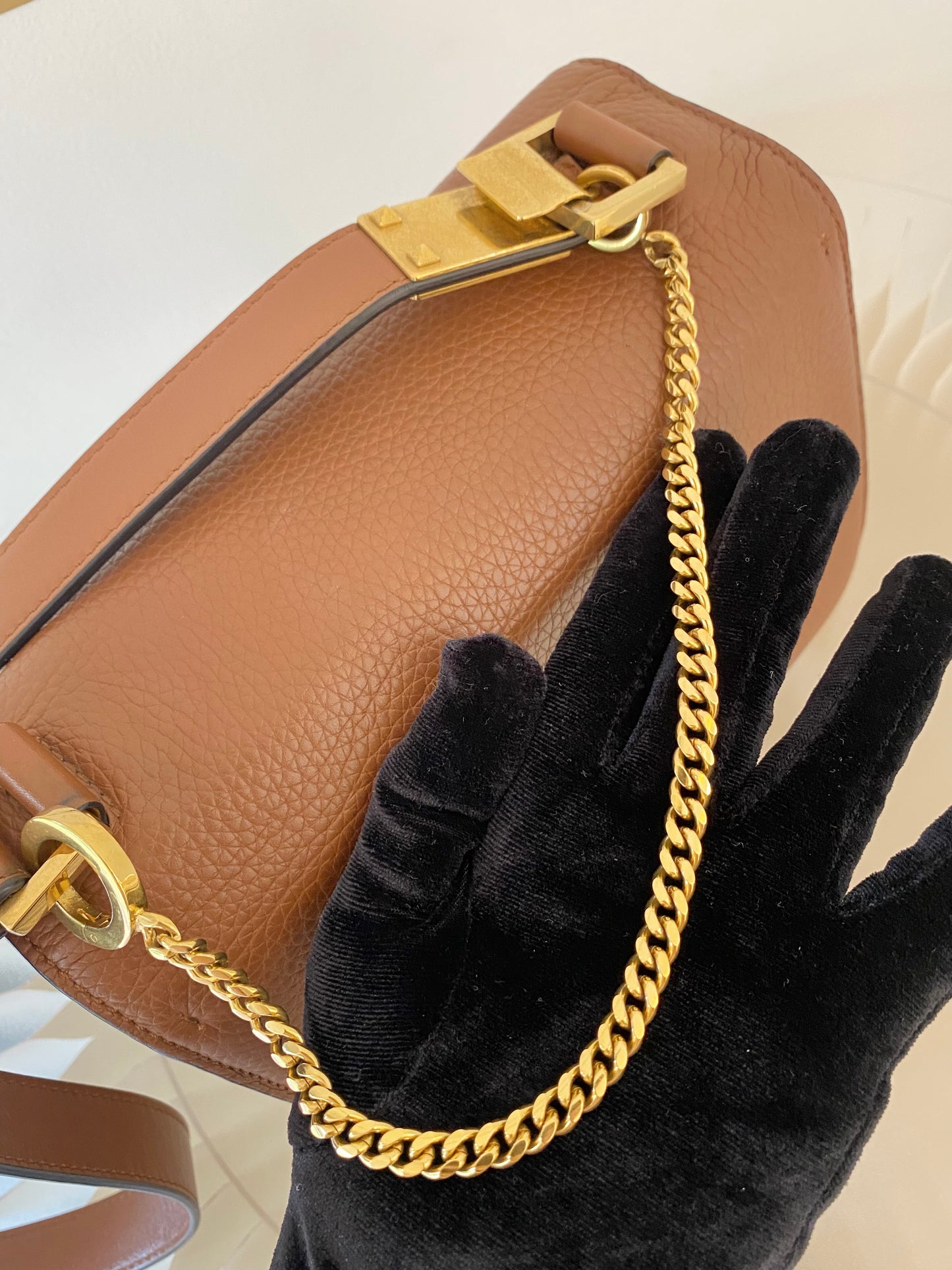 VLTN V Logo Sling Crossbody Pebbled Leather