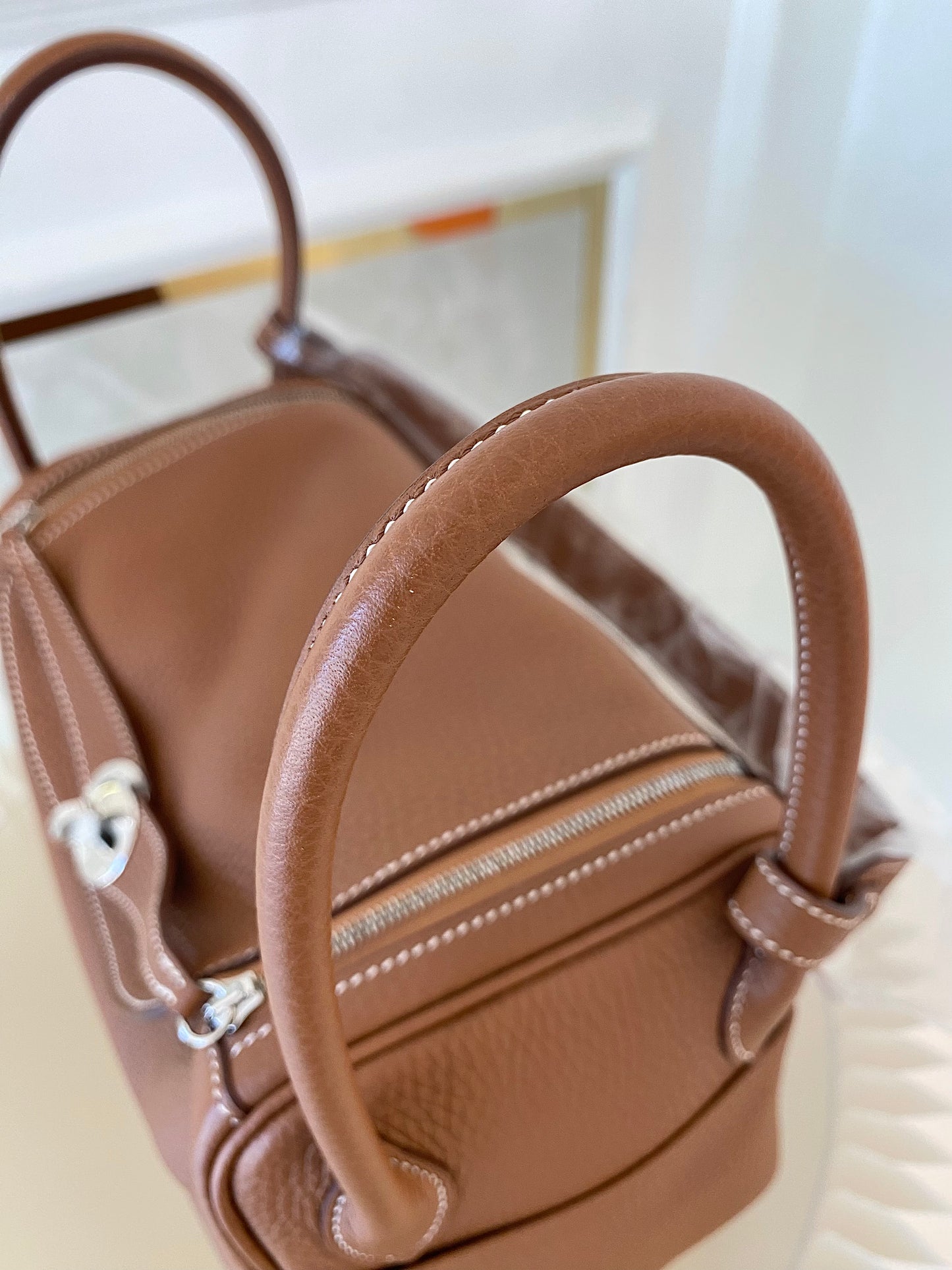 HERMES Lindy 26 Gold Tan PHW