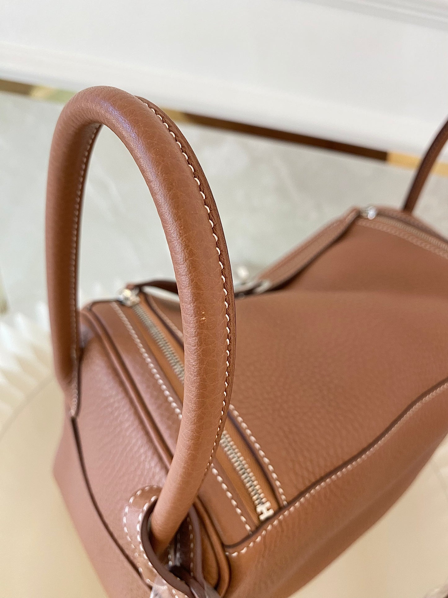 HERMES Lindy 26 Gold Tan PHW