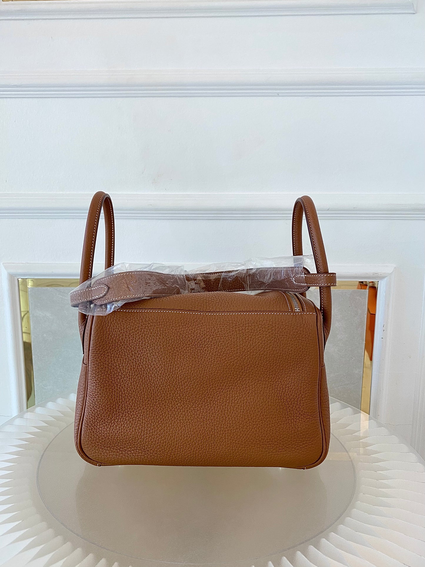 HERMES Lindy 26 Gold Tan PHW