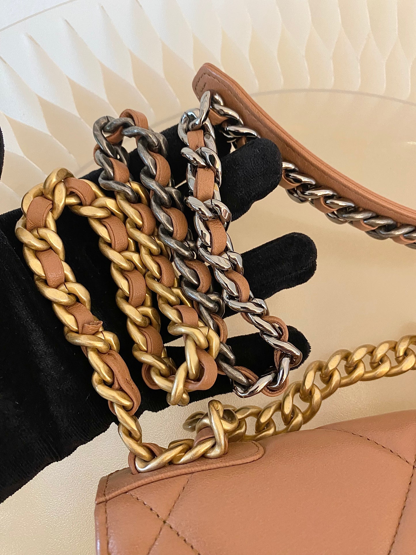 CHANEL C19 WOC Brown Quilted Lambskin Leather