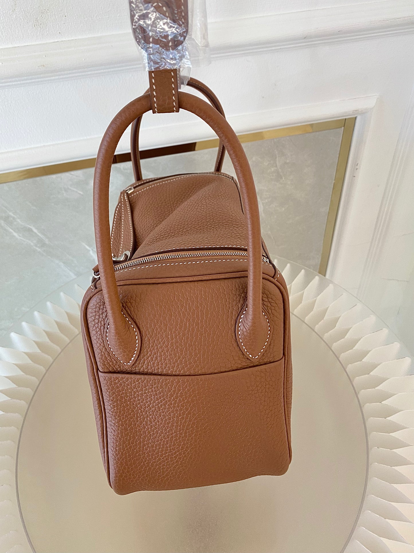 HERMES Lindy 26 Gold Tan PHW