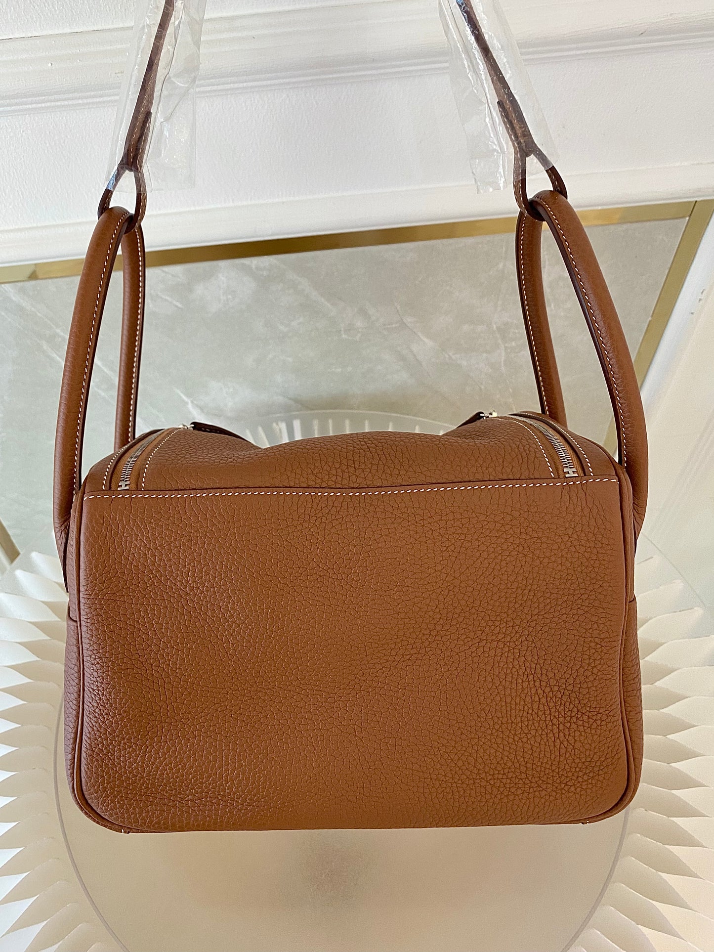 HERMES Lindy 26 Gold Tan PHW