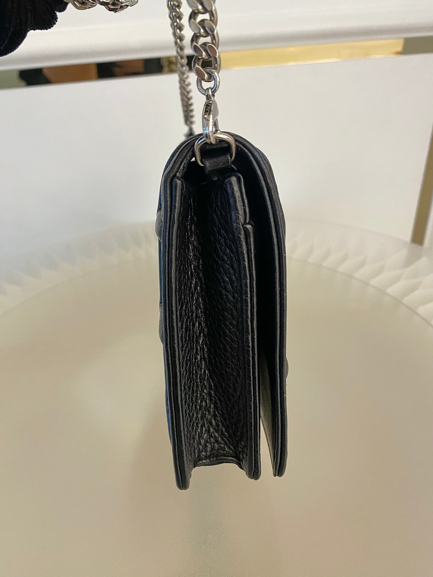 DIOR Diorama WOC Black Grained Leather