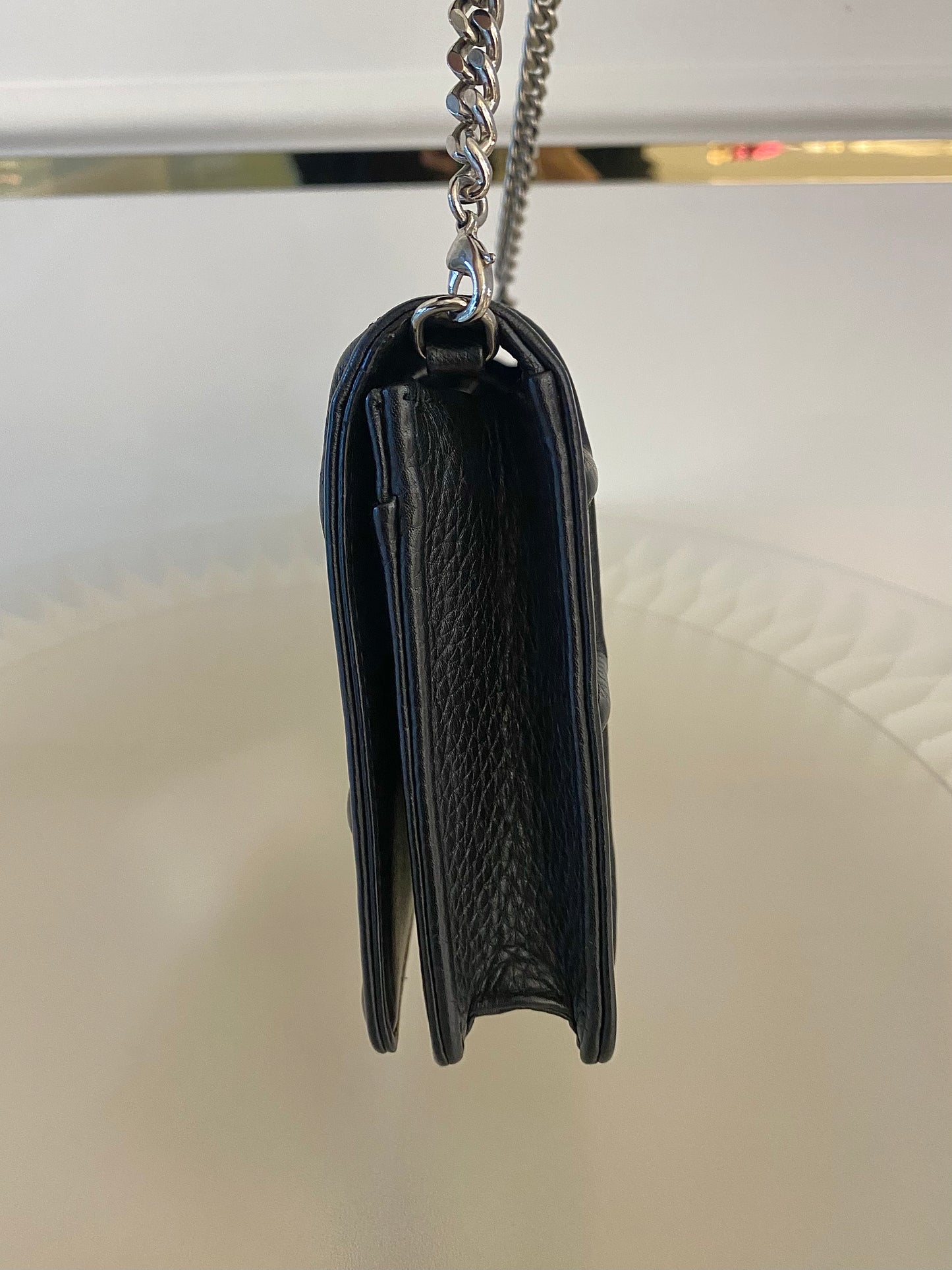 DIOR Diorama WOC Black Grained Leather