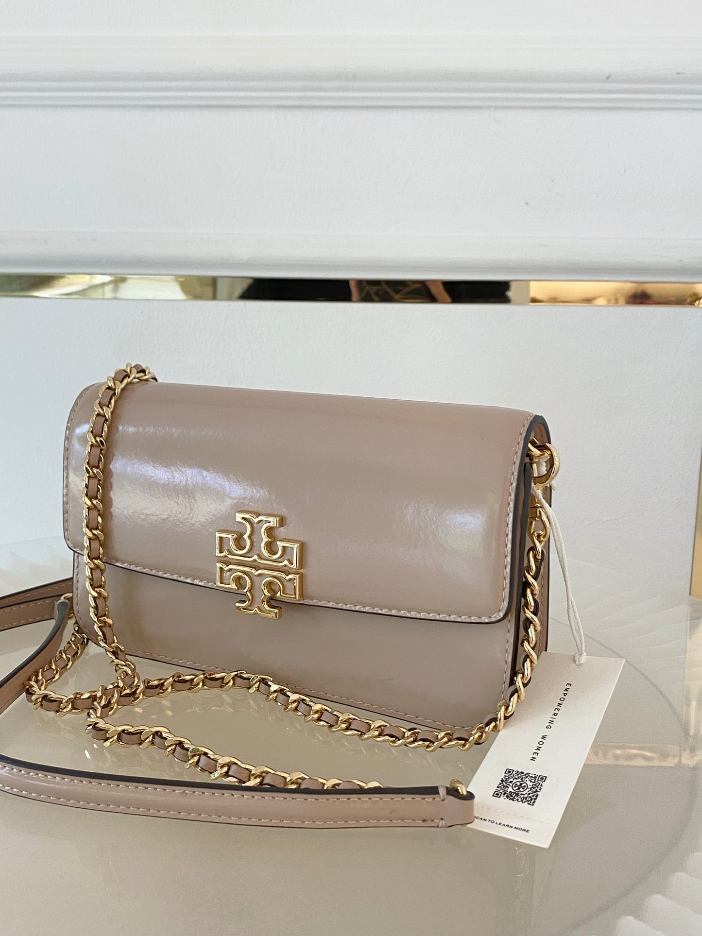 Tory Burch Britten Patent Chain Wallet