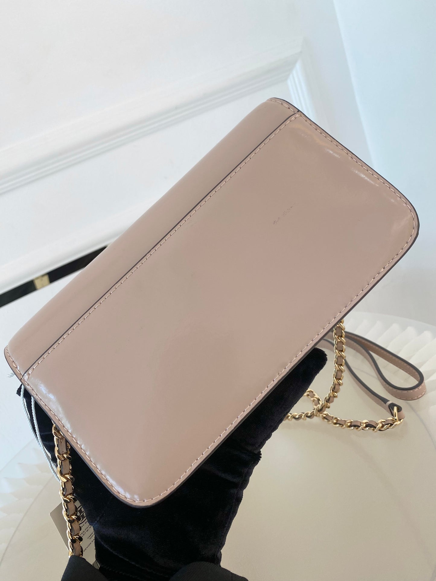 Tory Burch Britten Patent Chain Wallet