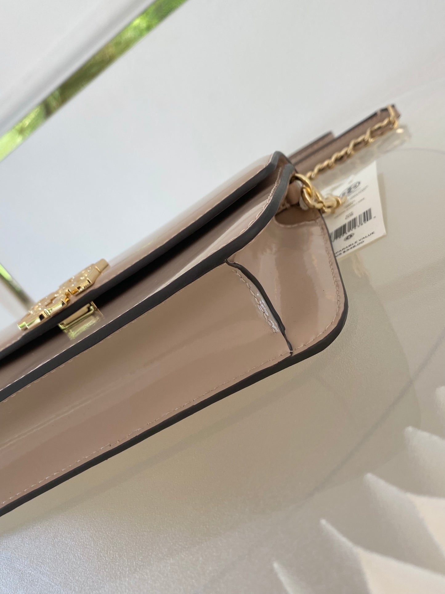 Tory Burch Britten Patent Chain Wallet