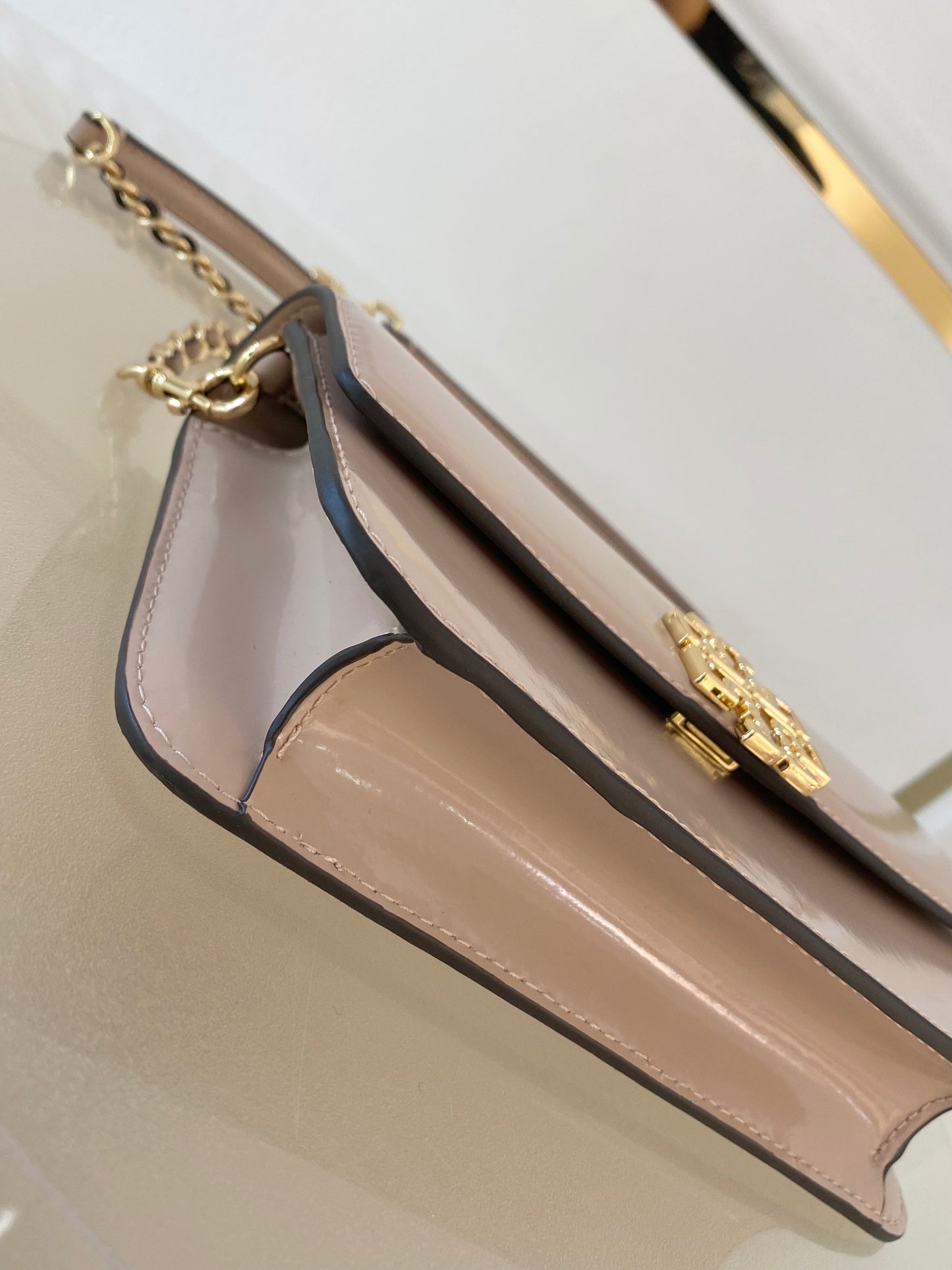 Tory Burch Britten Patent Chain Wallet