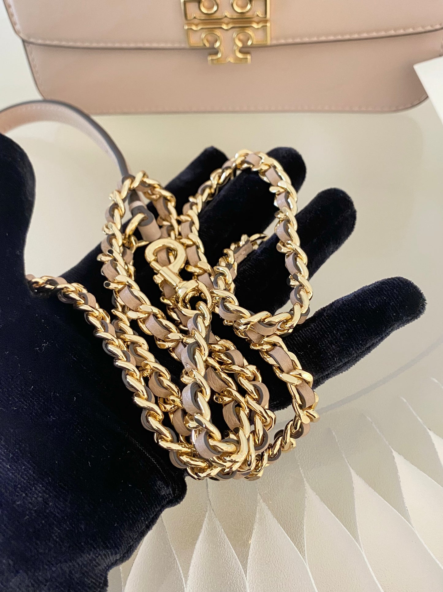Tory Burch Britten Patent Chain Wallet