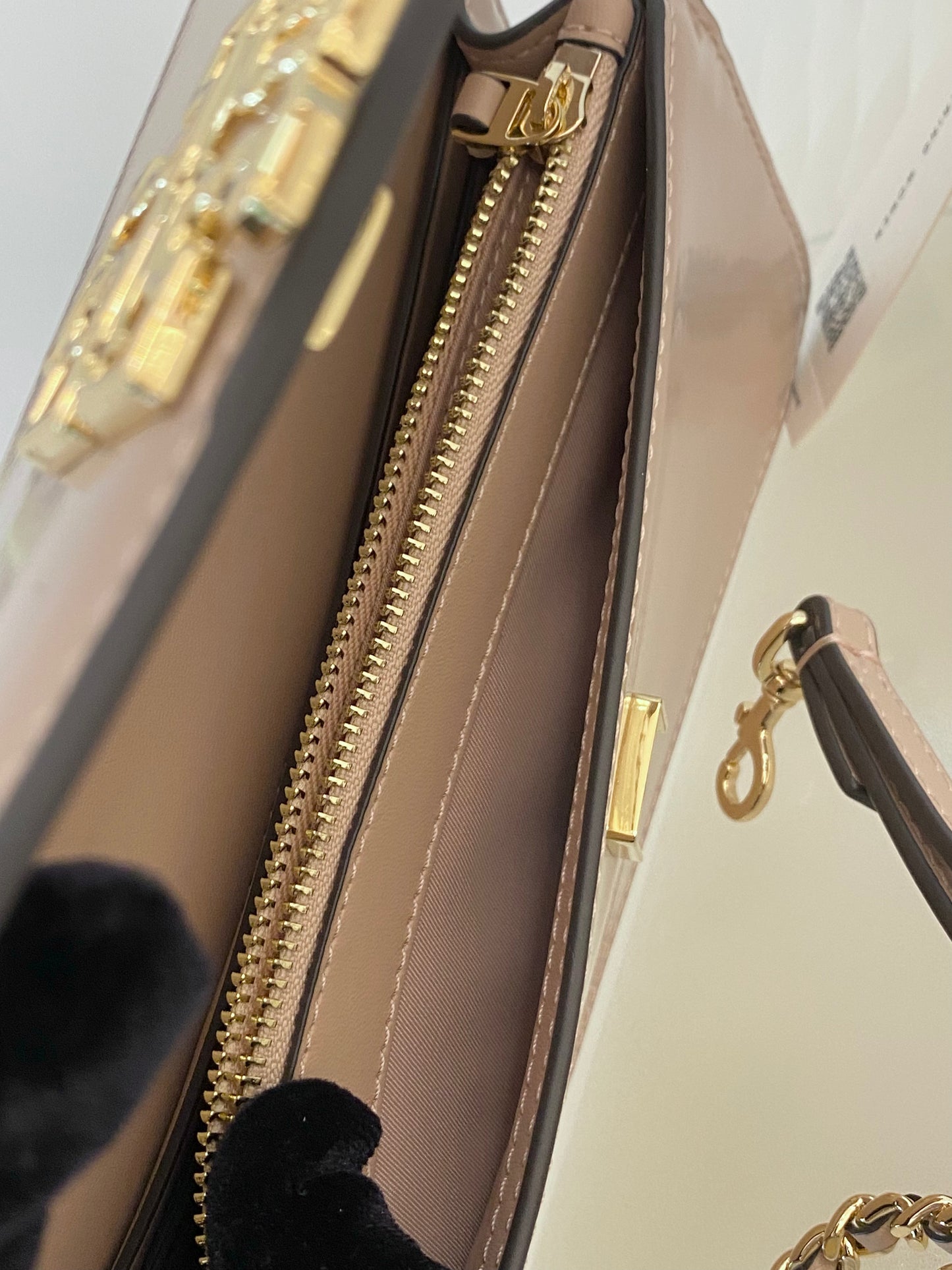 Tory Burch Britten Patent Chain Wallet