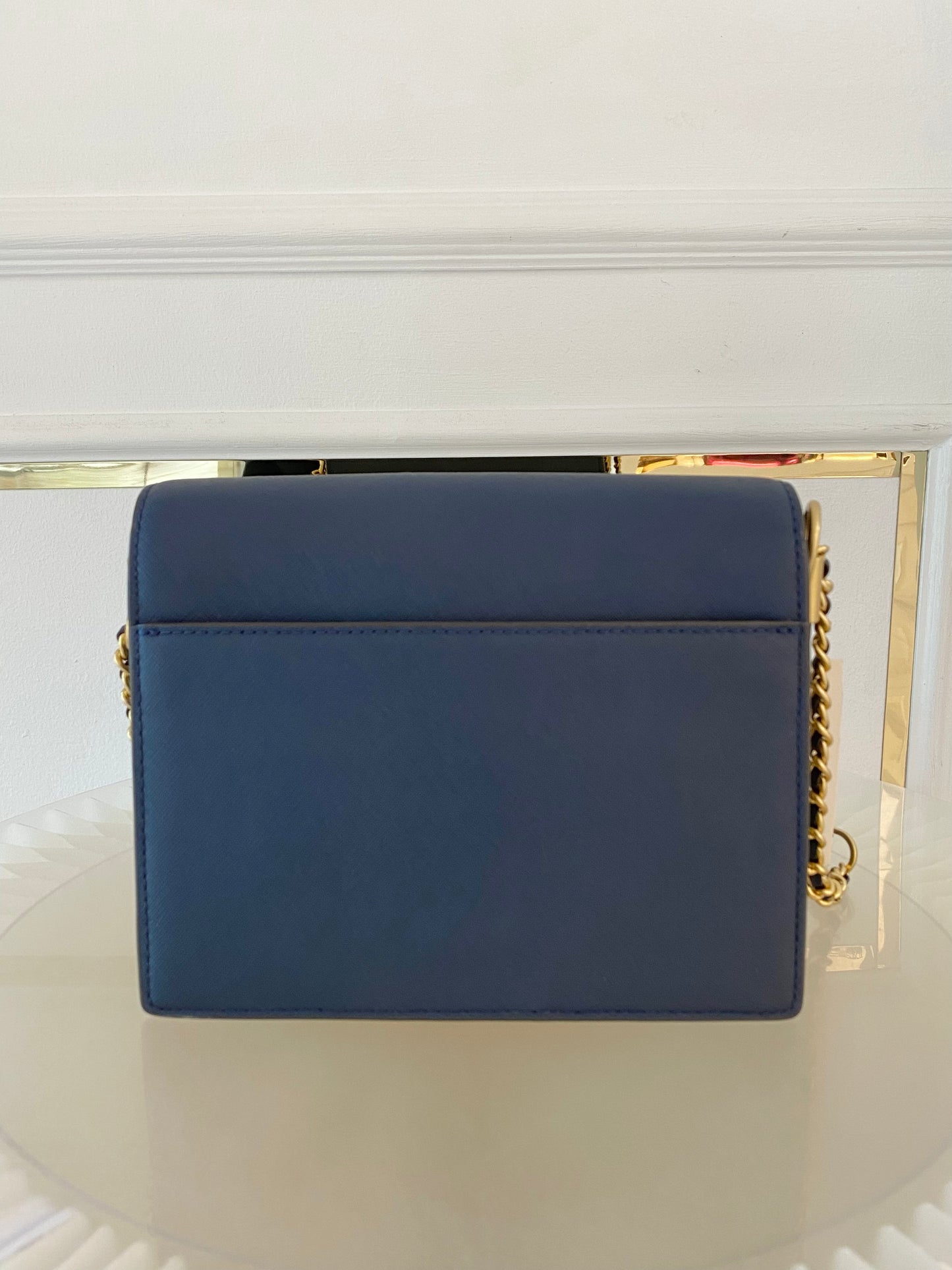 TORY BURCH Robinson Colorblock Double Strap Blue Bag