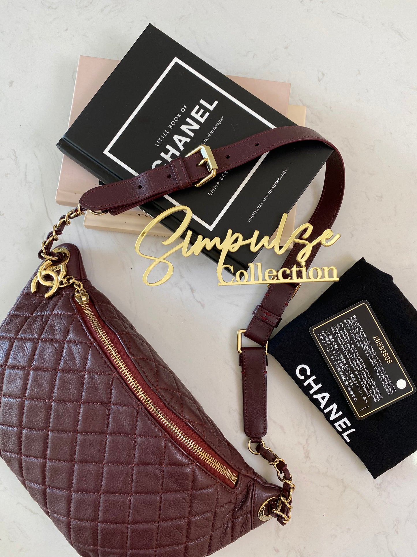 Banane Waistbag Burgundy GHW