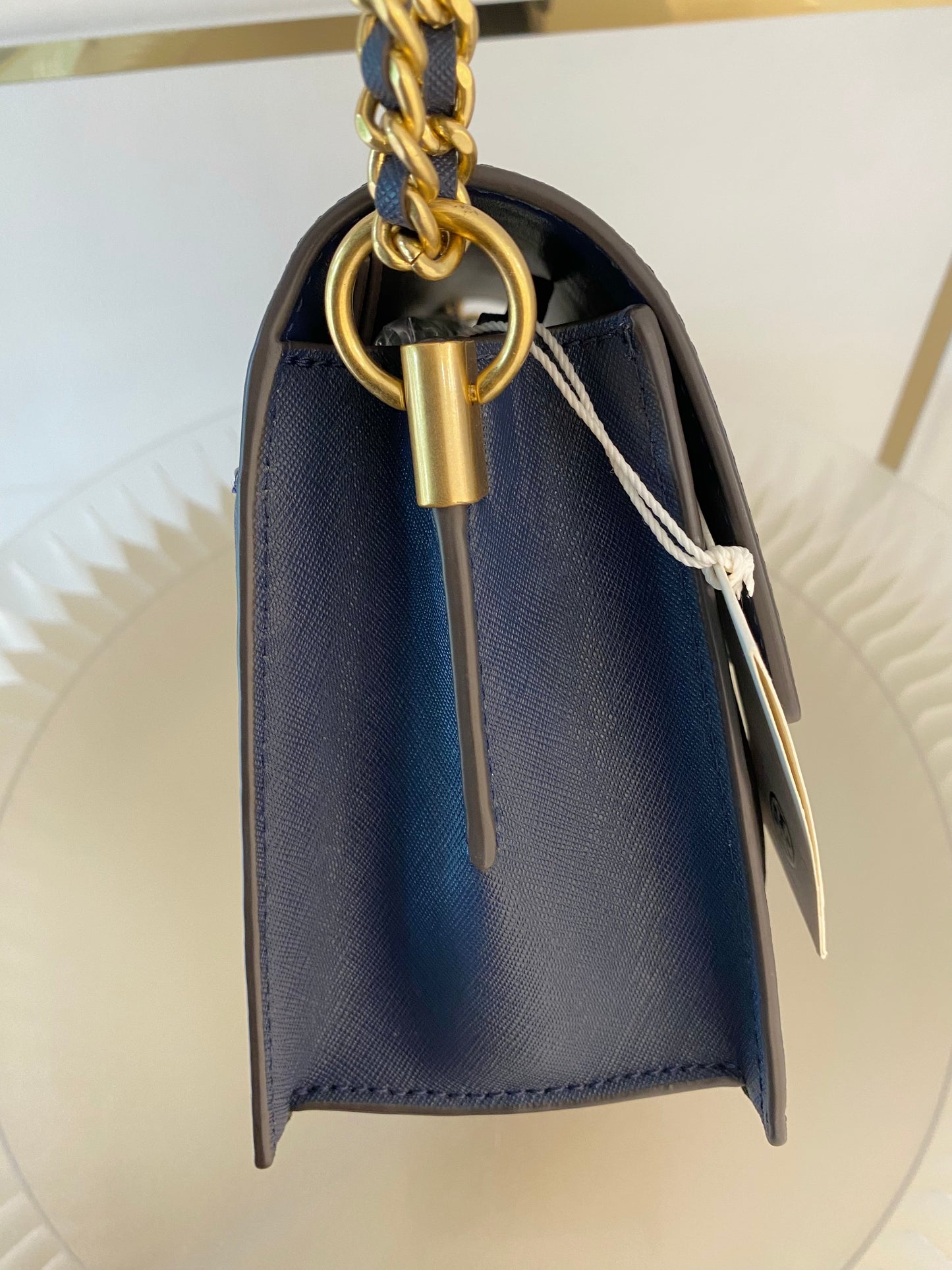TORY BURCH Robinson Colorblock Double Strap Blue Bag