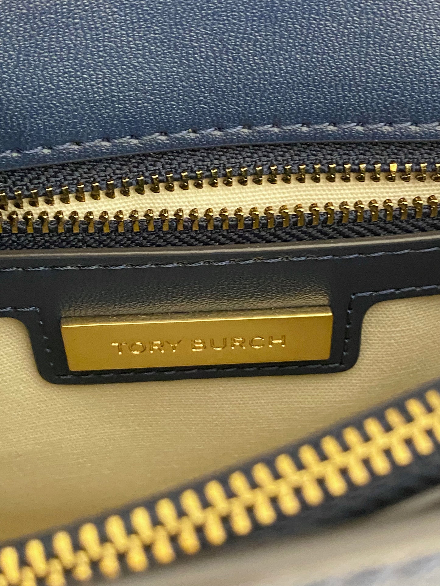 TORY BURCH Robinson Colorblock Double Strap Blue Bag