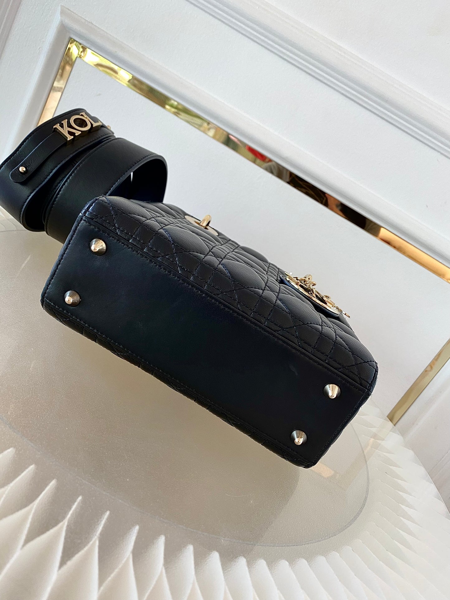 DIOR Lady D Small Black w/ ABC Strap SHW