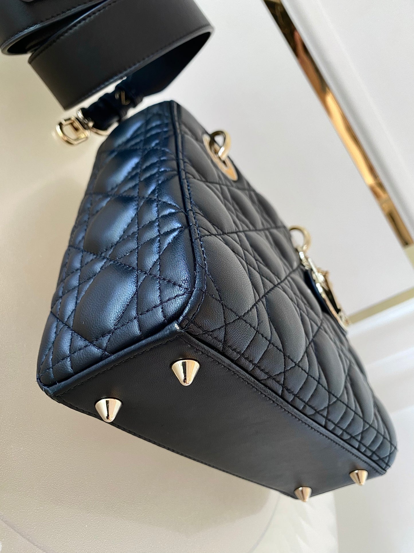 DIOR Lady D Small Black w/ ABC Strap SHW