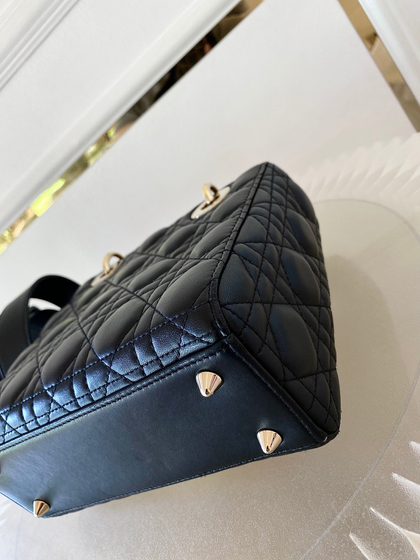 DIOR Lady D Small Black w/ ABC Strap SHW